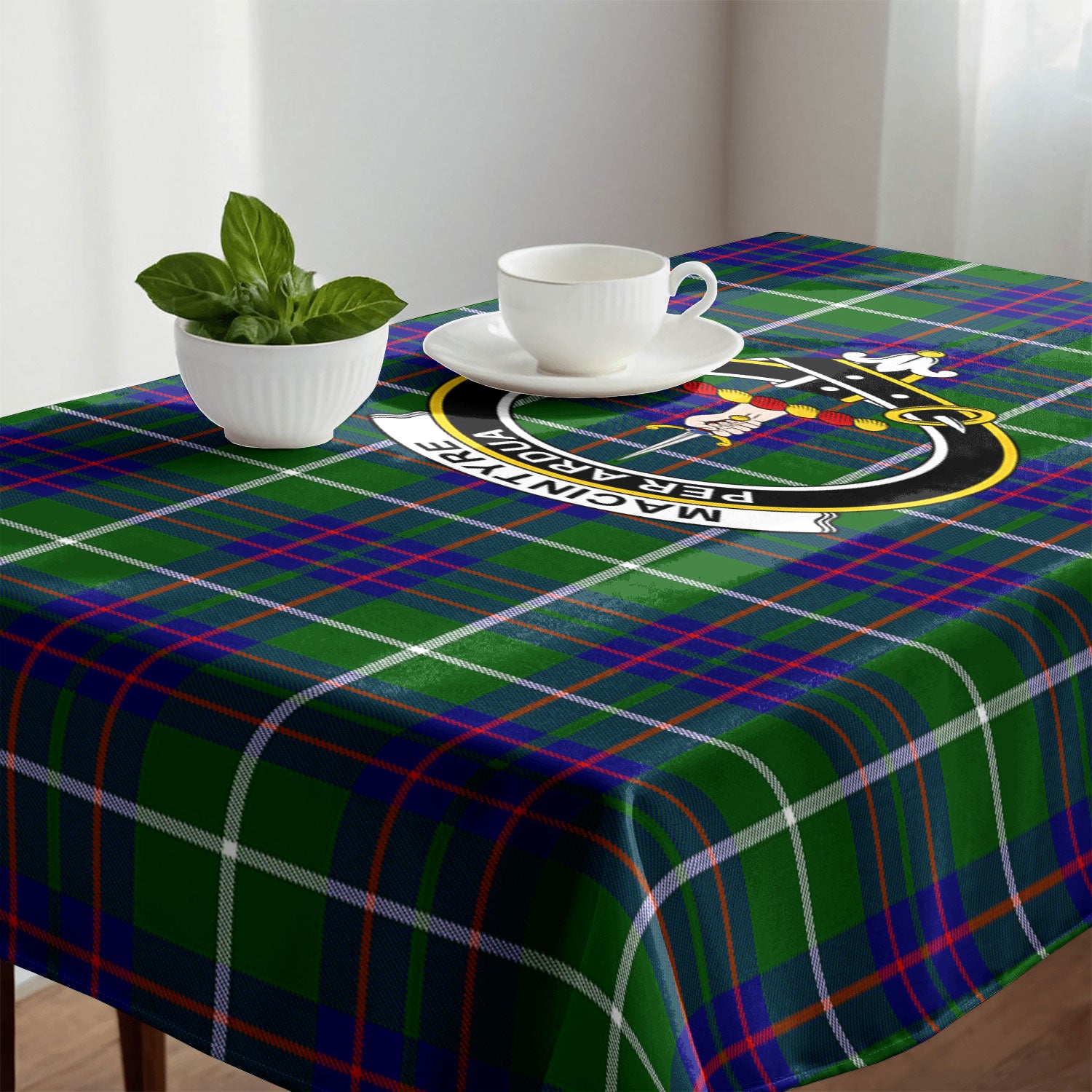MacIntyre Hunting Modern Tartan Crest Tablecloth