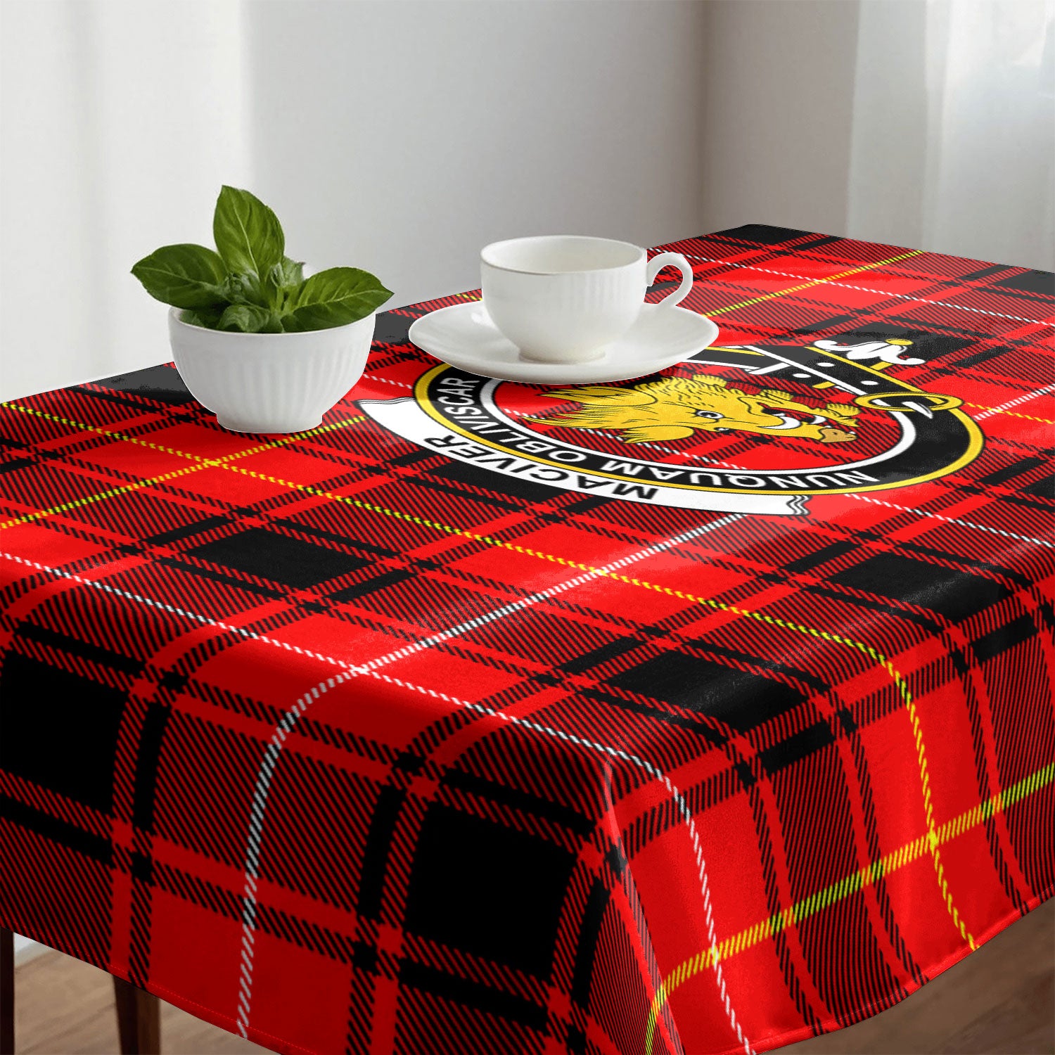 MacIver Modern Tartan Crest Tablecloth