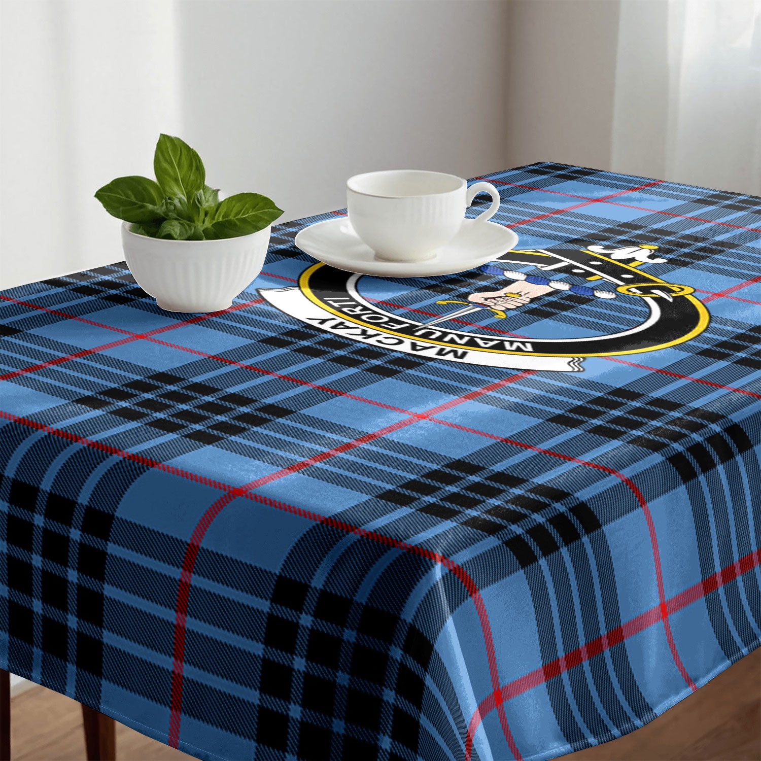 MacKay Blue Tartan Crest Tablecloth