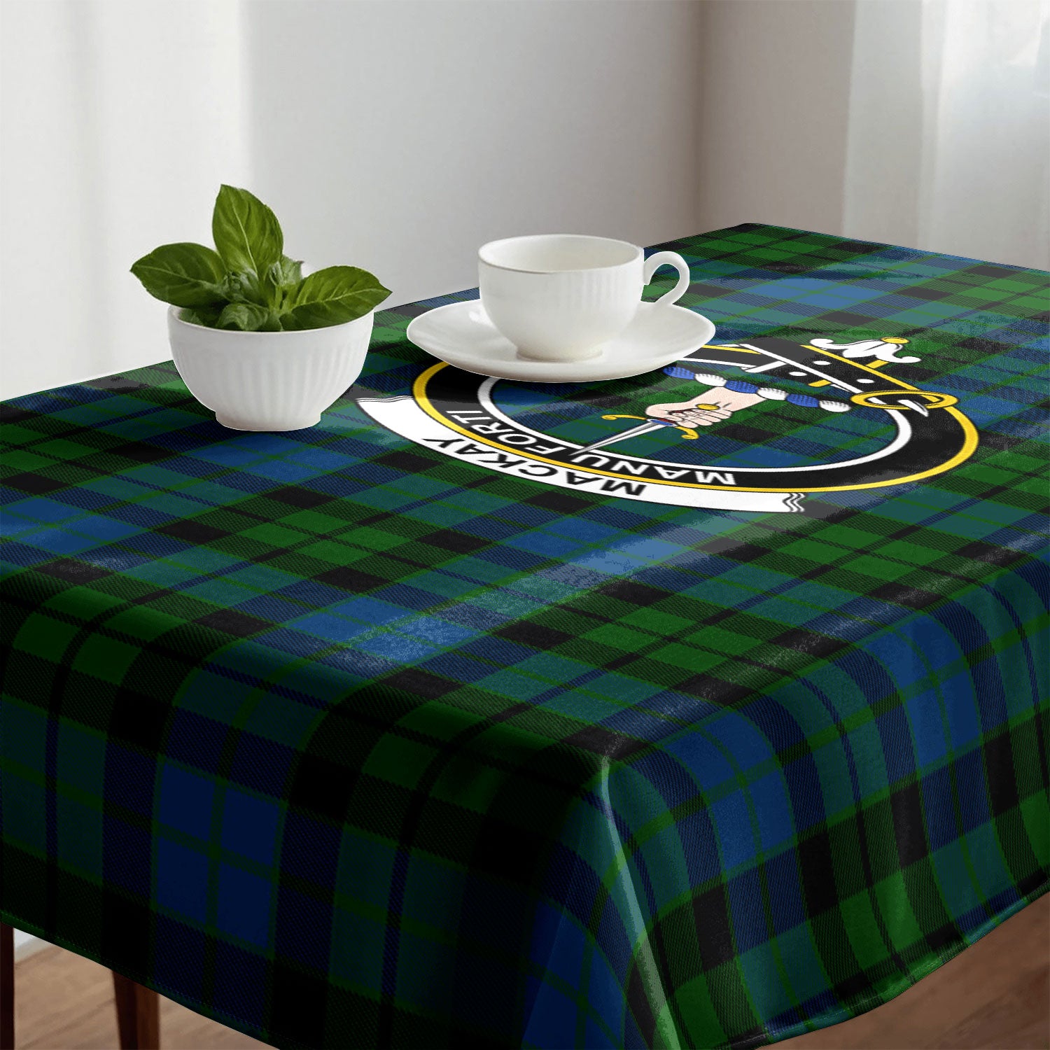 MacKay Modern Tartan Crest Tablecloth