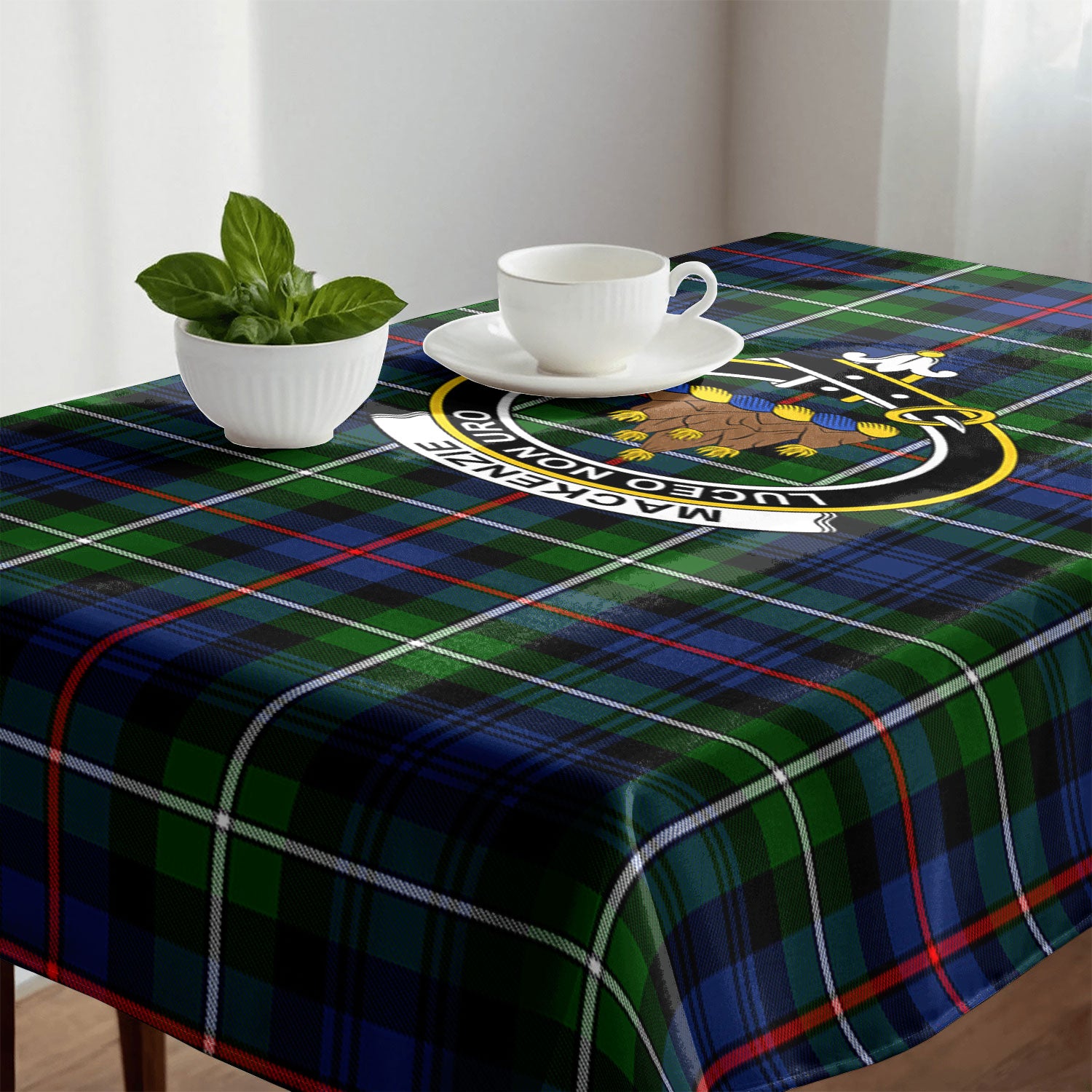 MacKenzie Modern Tartan Crest Tablecloth