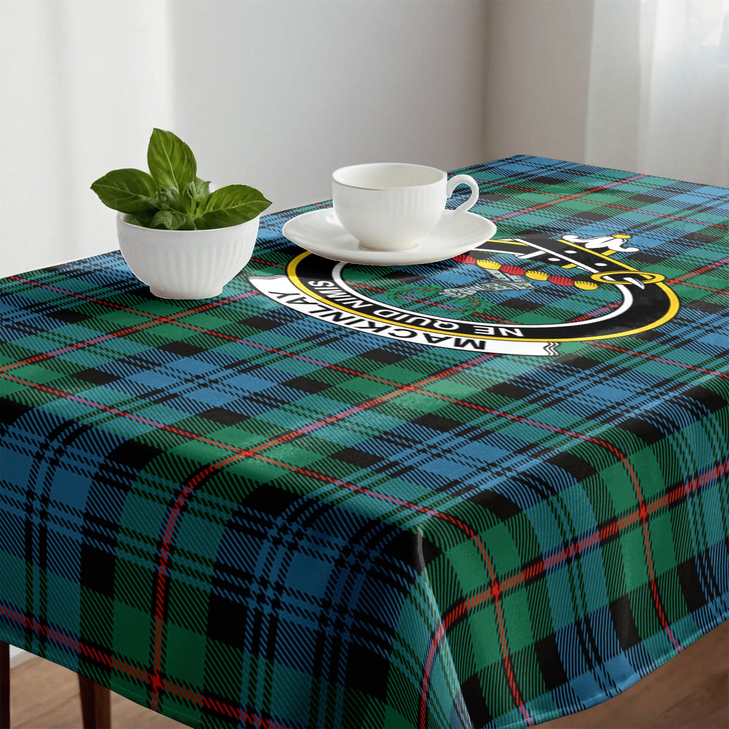 MacKinlay Ancient Tartan Crest Tablecloth