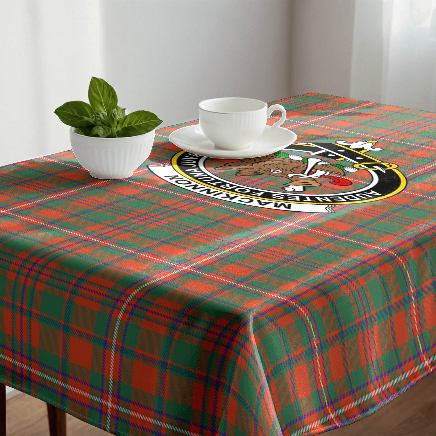 MacKinnon Ancient Tartan Crest Tablecloth