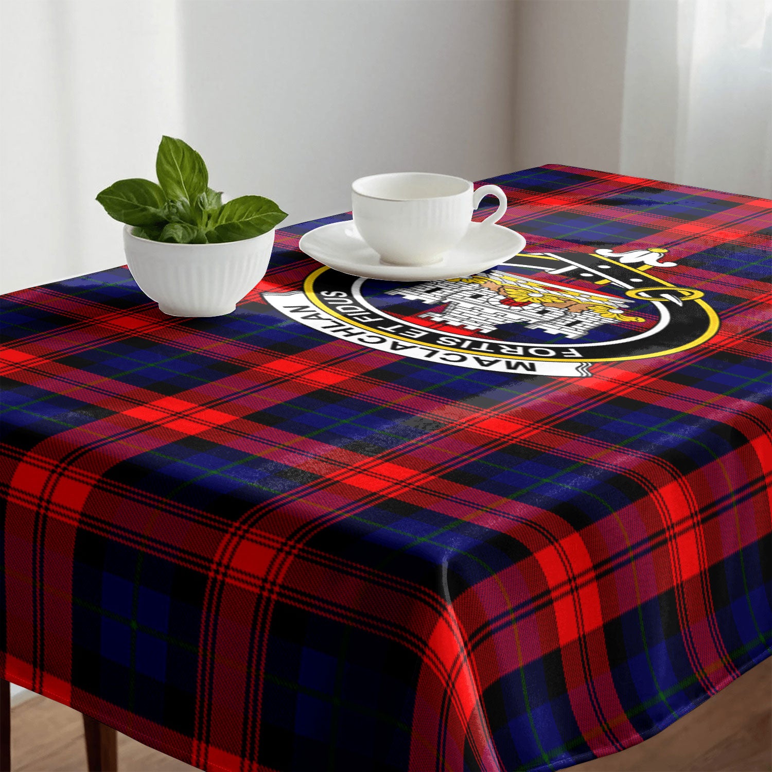 MacLachlan Modern Tartan Crest Tablecloth