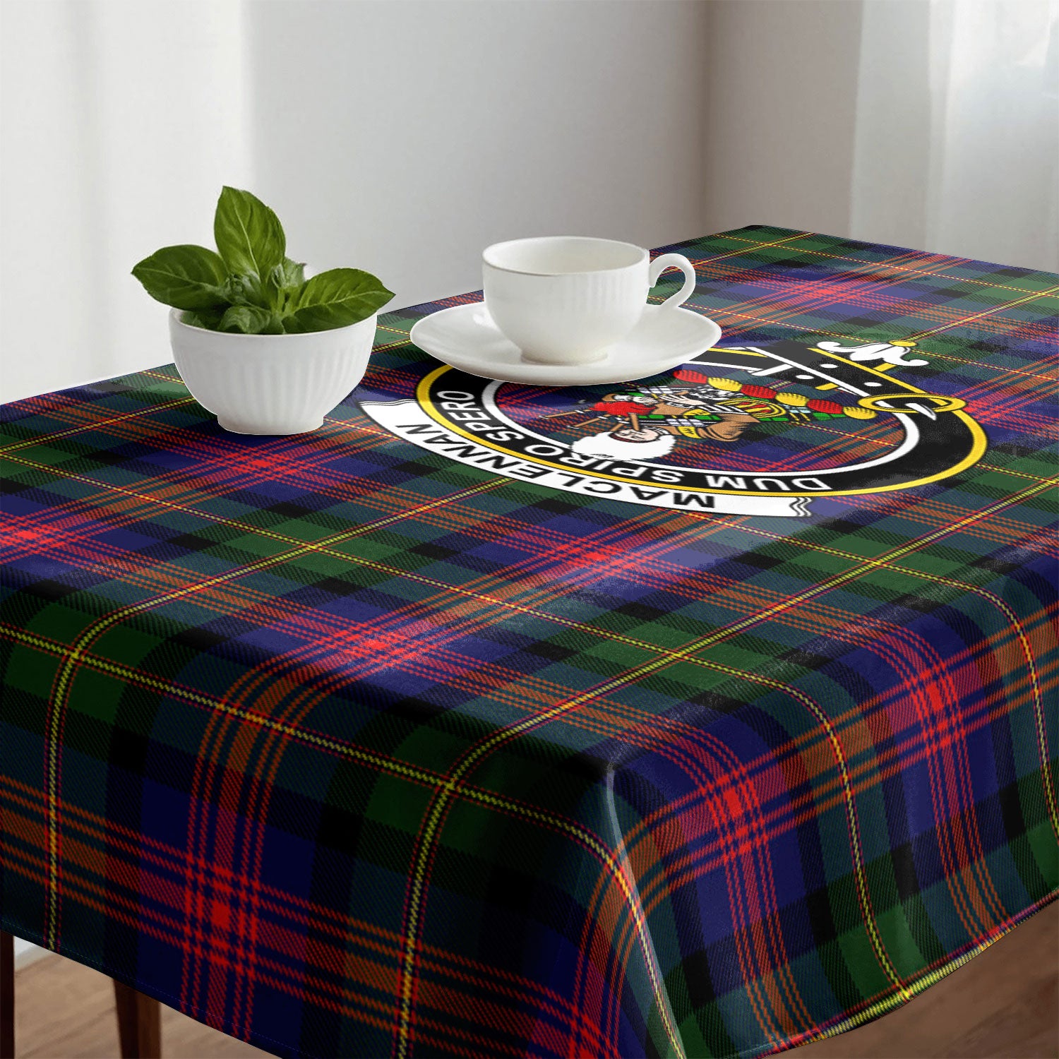 MacLennan Modern Tartan Crest Tablecloth