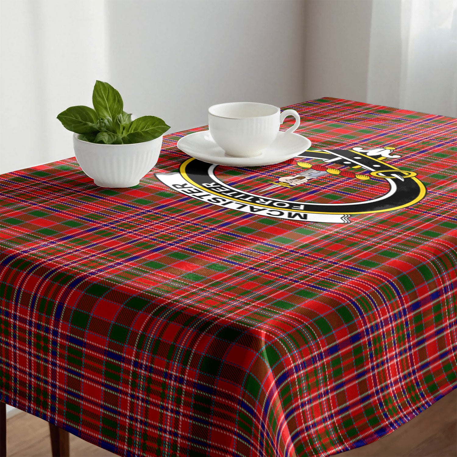 McAlister Modern Tartan Crest Tablecloth