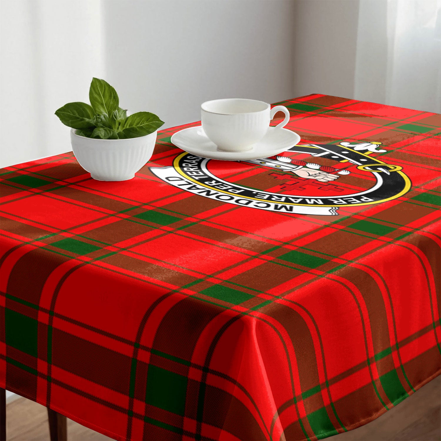 McDonald of Sleat Tartan Crest Tablecloth