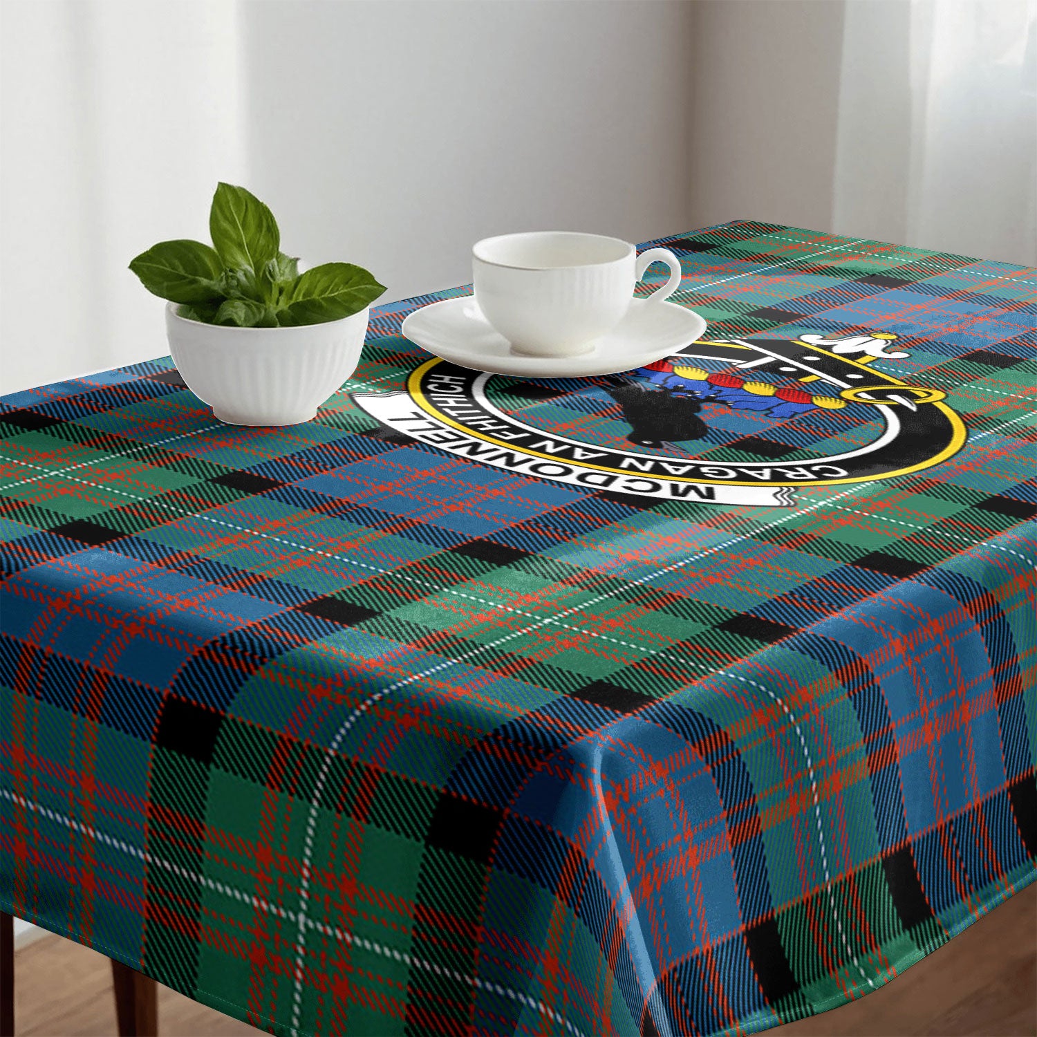 McDonnell of Glengarry Ancient Tartan Crest Tablecloth