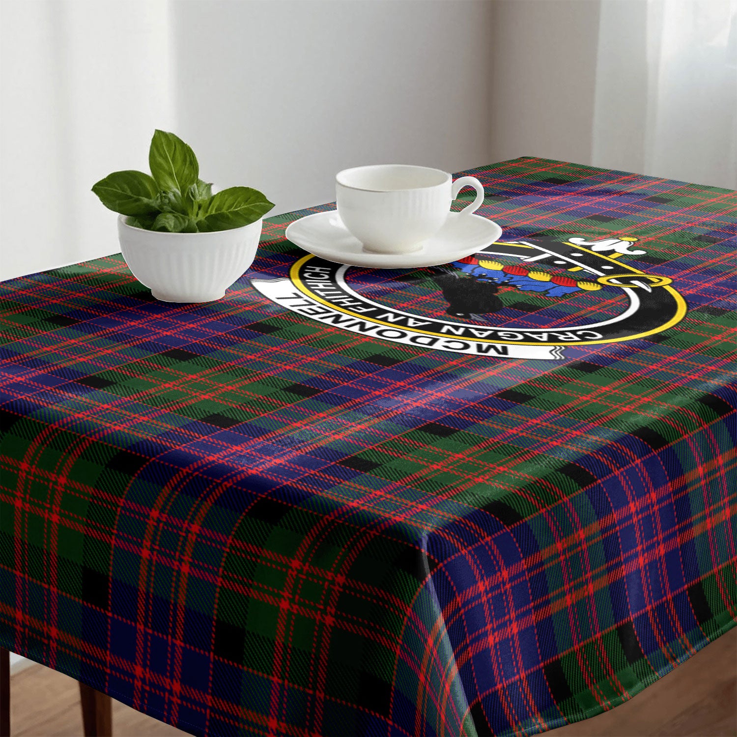 McDonnell of Glengarry Modern Tartan Crest Tablecloth