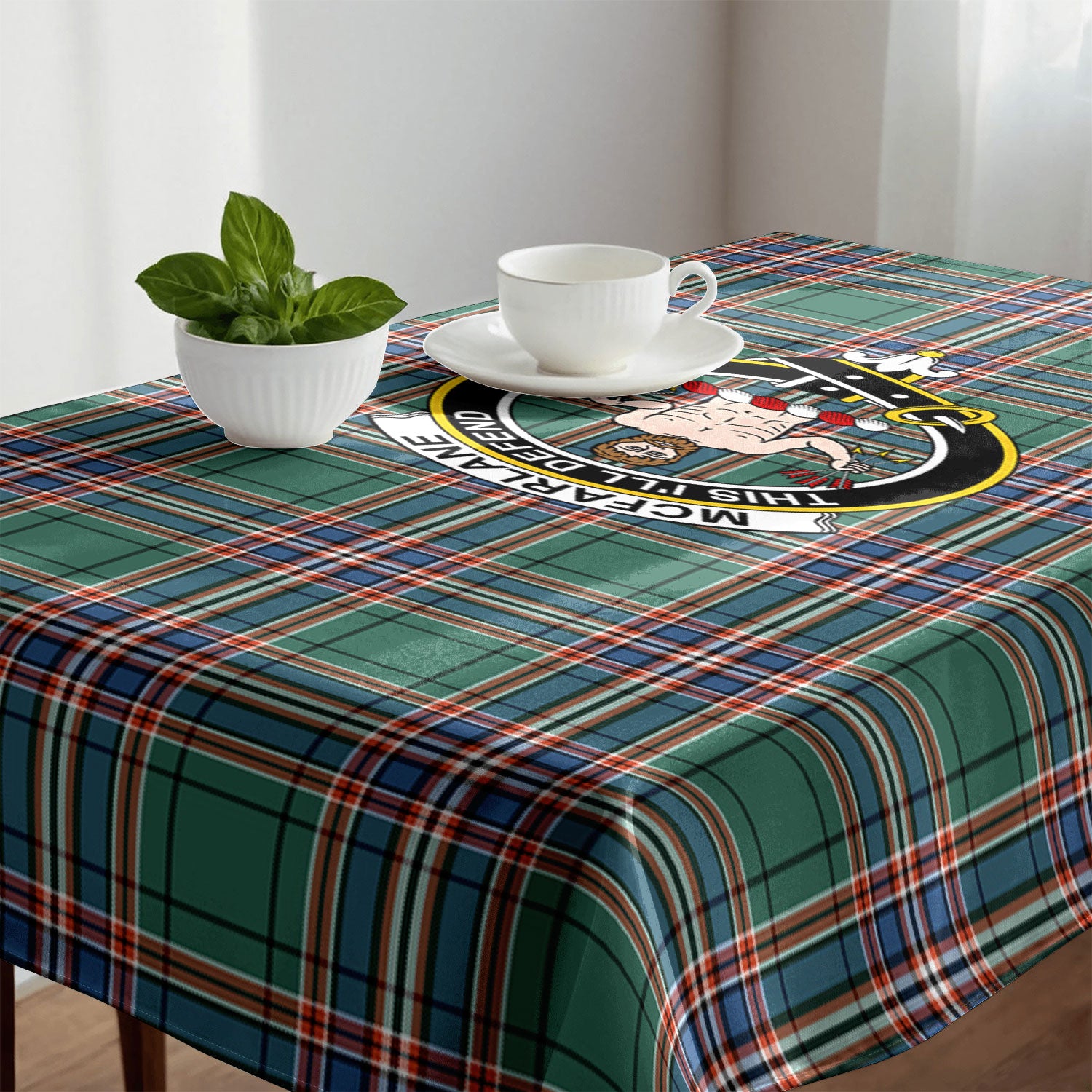 McFarlane Hunting Ancient Tartan Crest Tablecloth