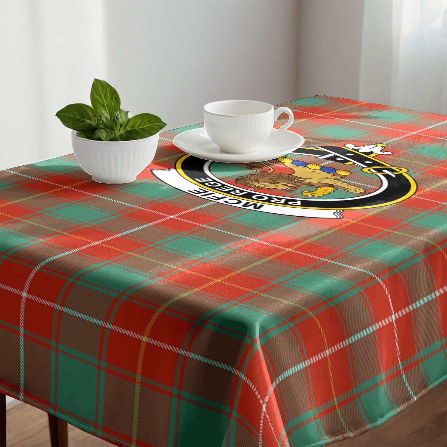 McFie Ancient Tartan Crest Tablecloth