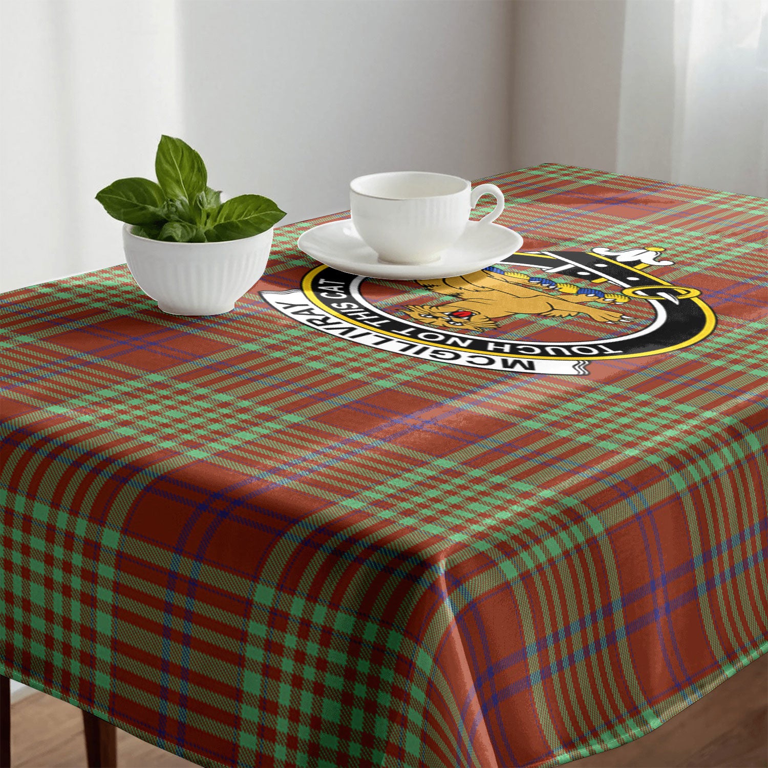 McGillivray Hunting Ancient Tartan Crest Tablecloth