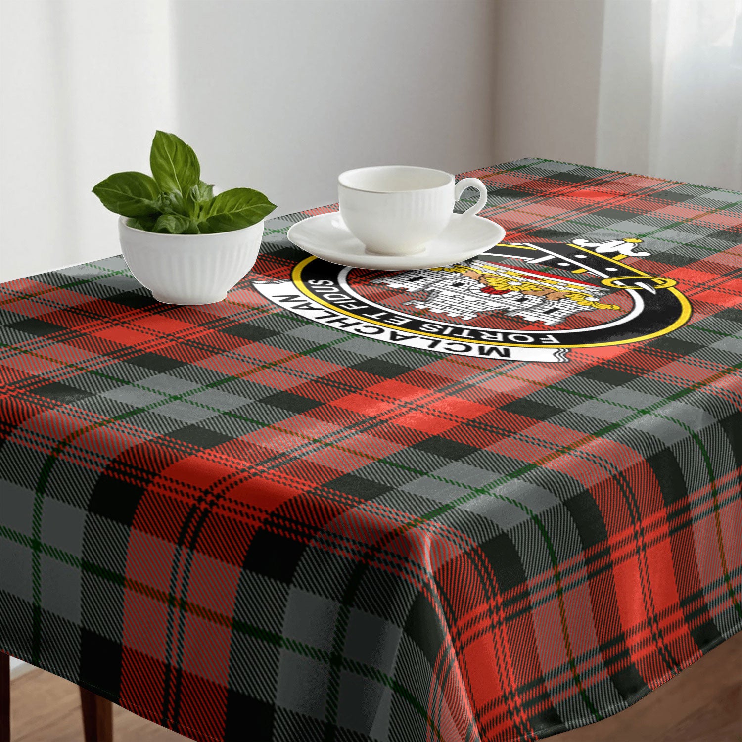 McLachlan Weathered Tartan Crest Tablecloth