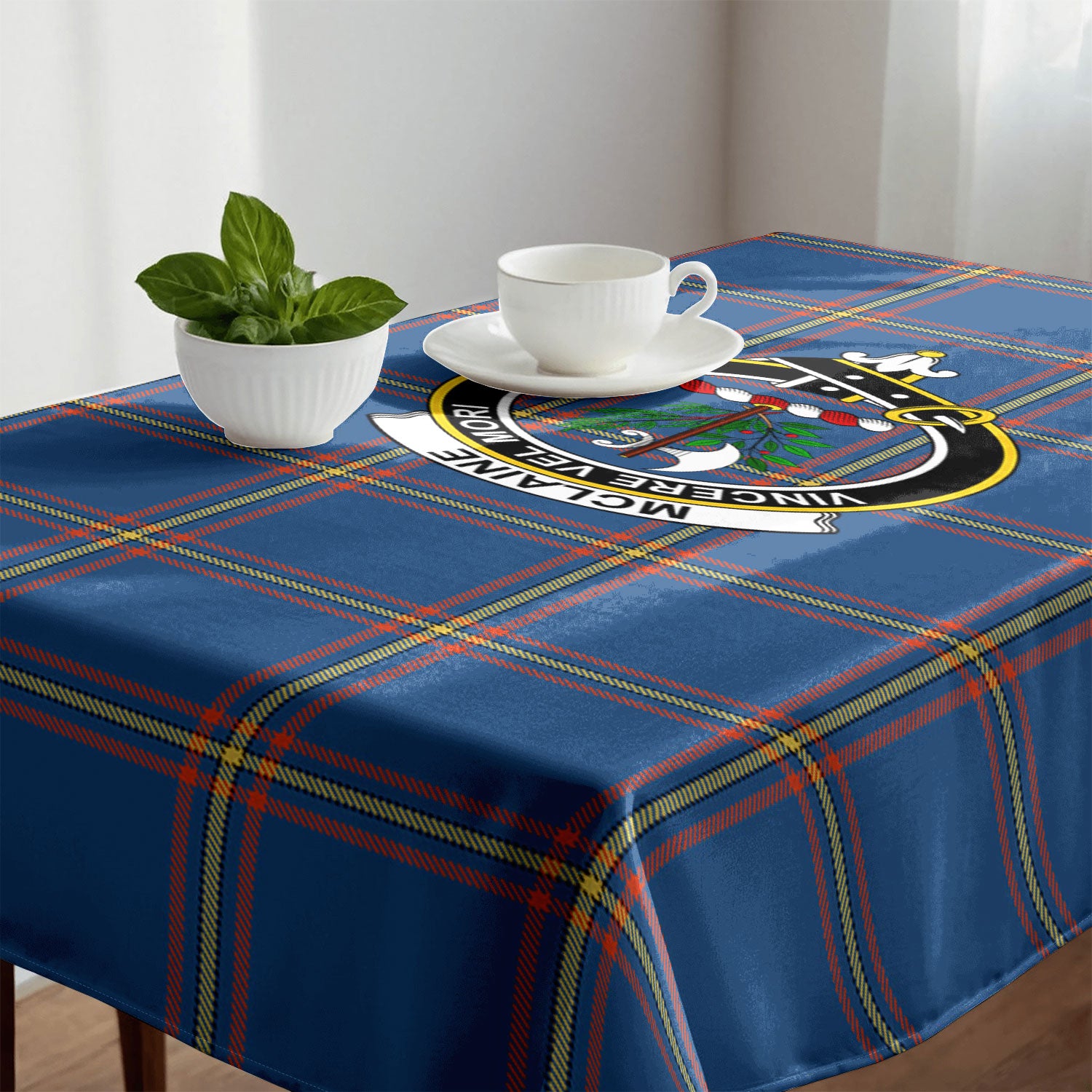 McLaine of Loch Buie Hunting Ancient Tartan Crest Tablecloth