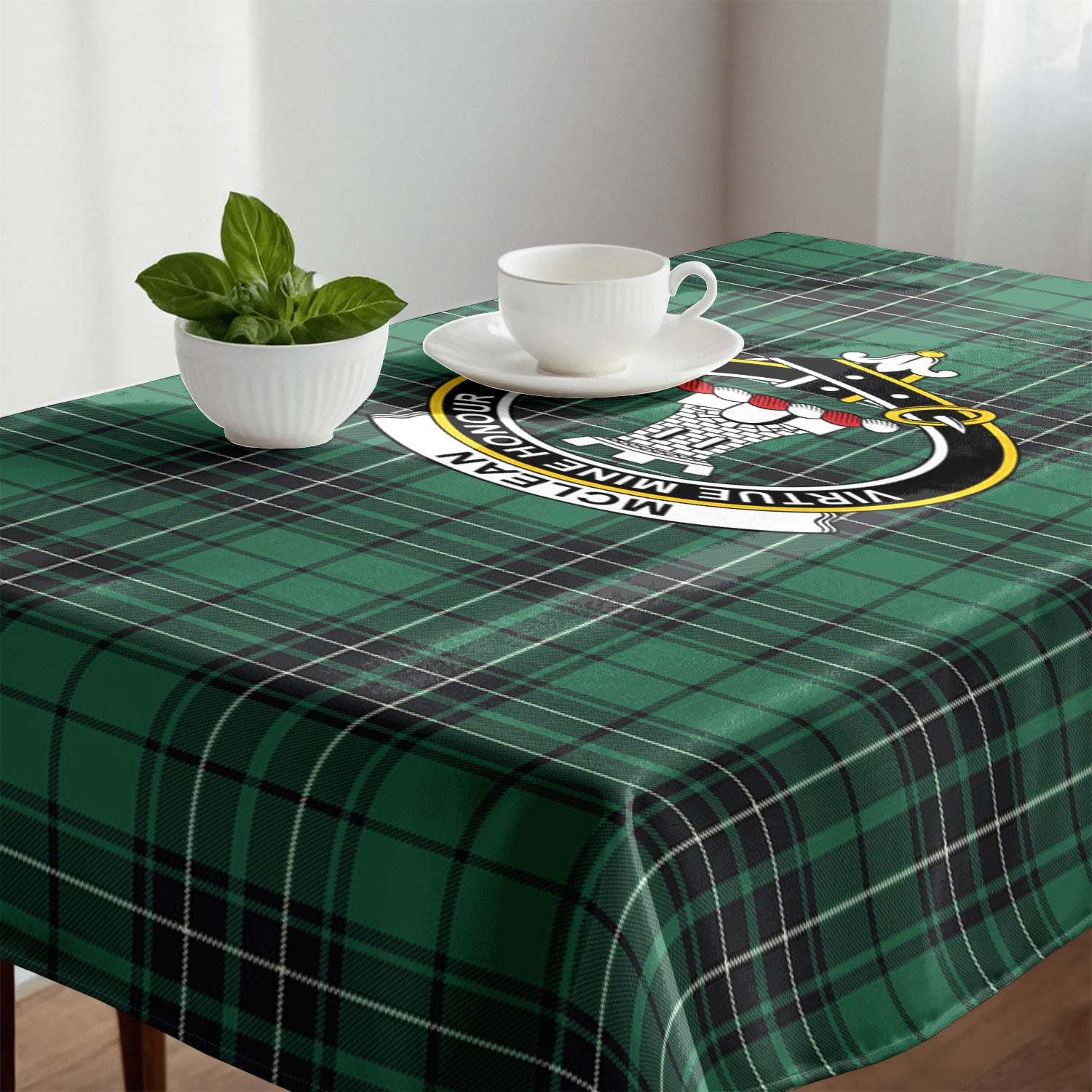 McLean Hunting Ancient Tartan Crest Tablecloth