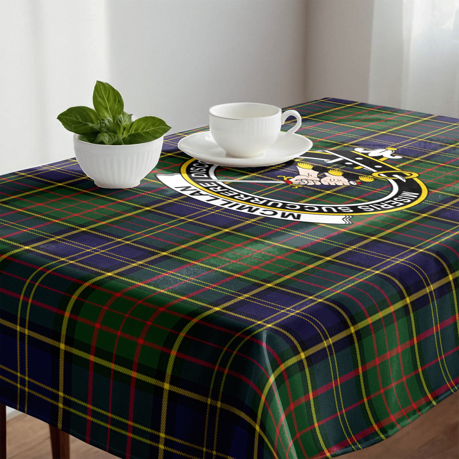 McMillan Hunting Modern Tartan Crest Tablecloth