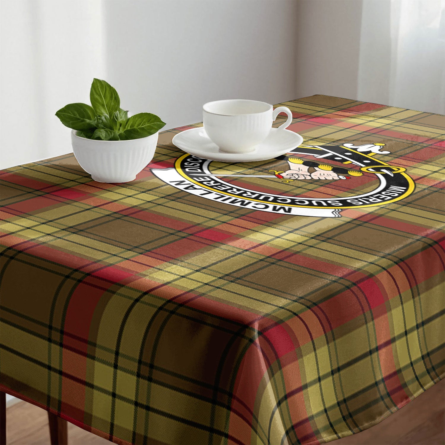 McMillan Old Weathered Tartan Crest Tablecloth