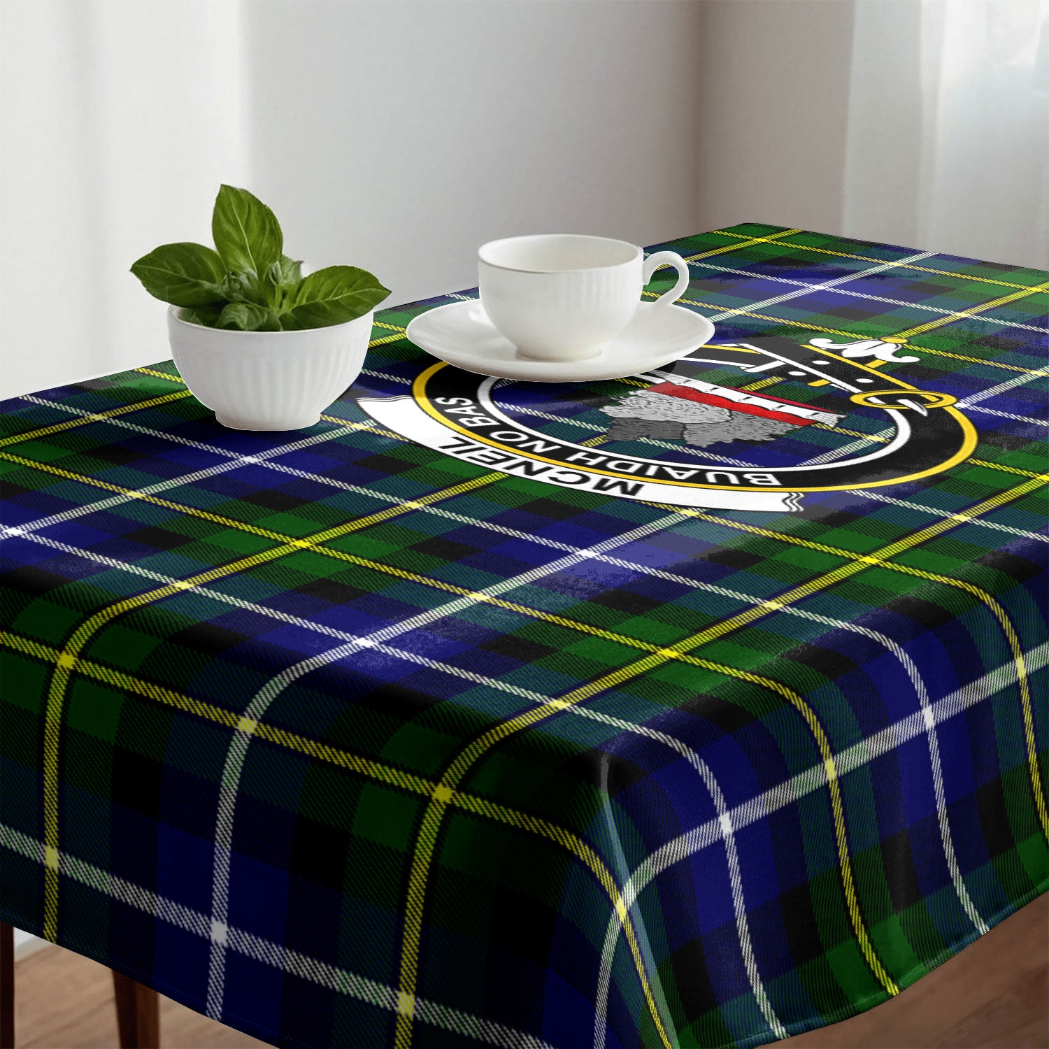 McNeil of Barra Modern Tartan Crest Tablecloth