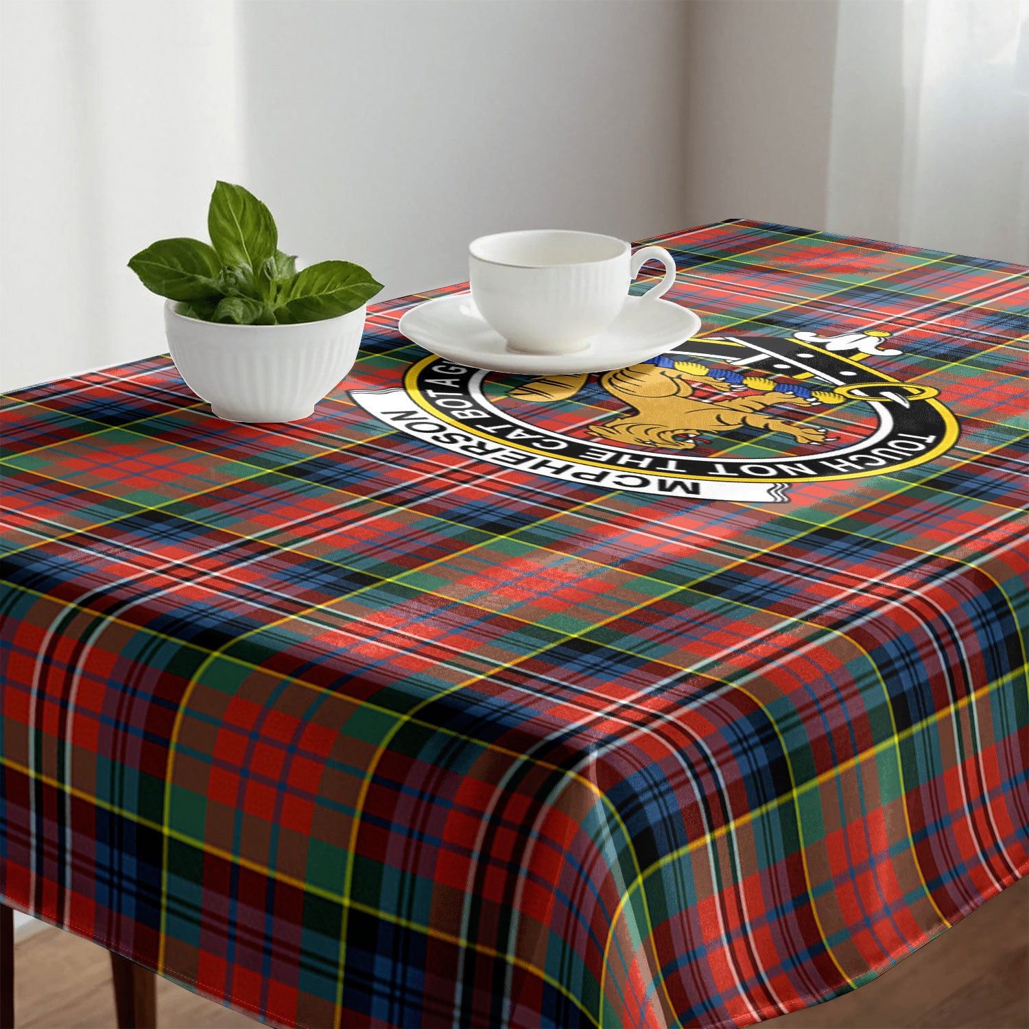 McPherson Ancient Tartan Crest Tablecloth