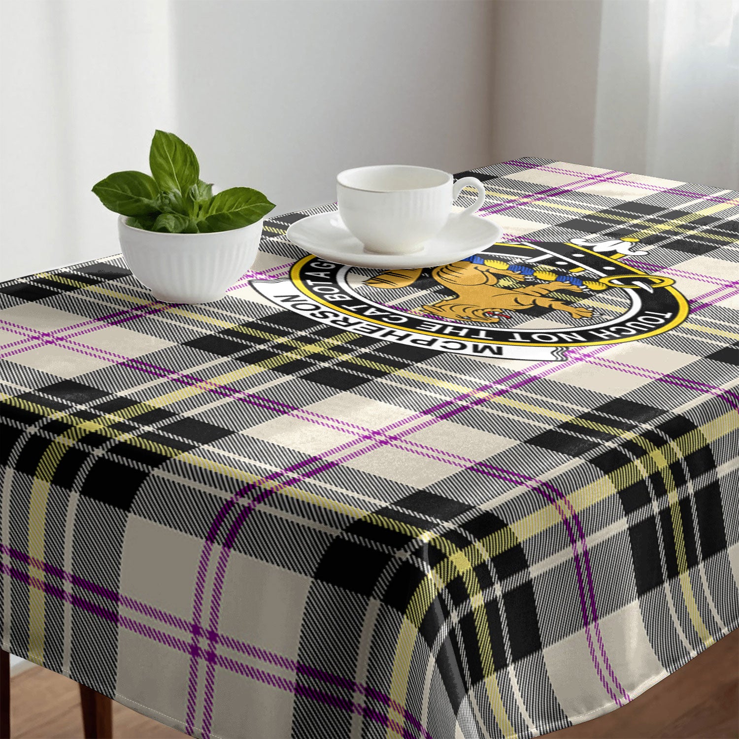 McPherson Dress Ancient Tartan Crest Tablecloth