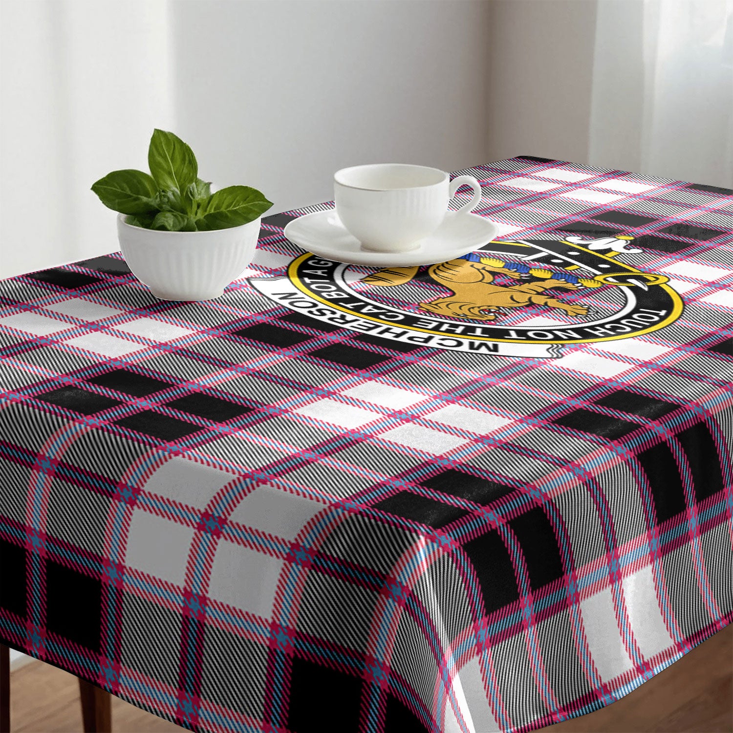 McPherson Hunting Modern Tartan Crest Tablecloth