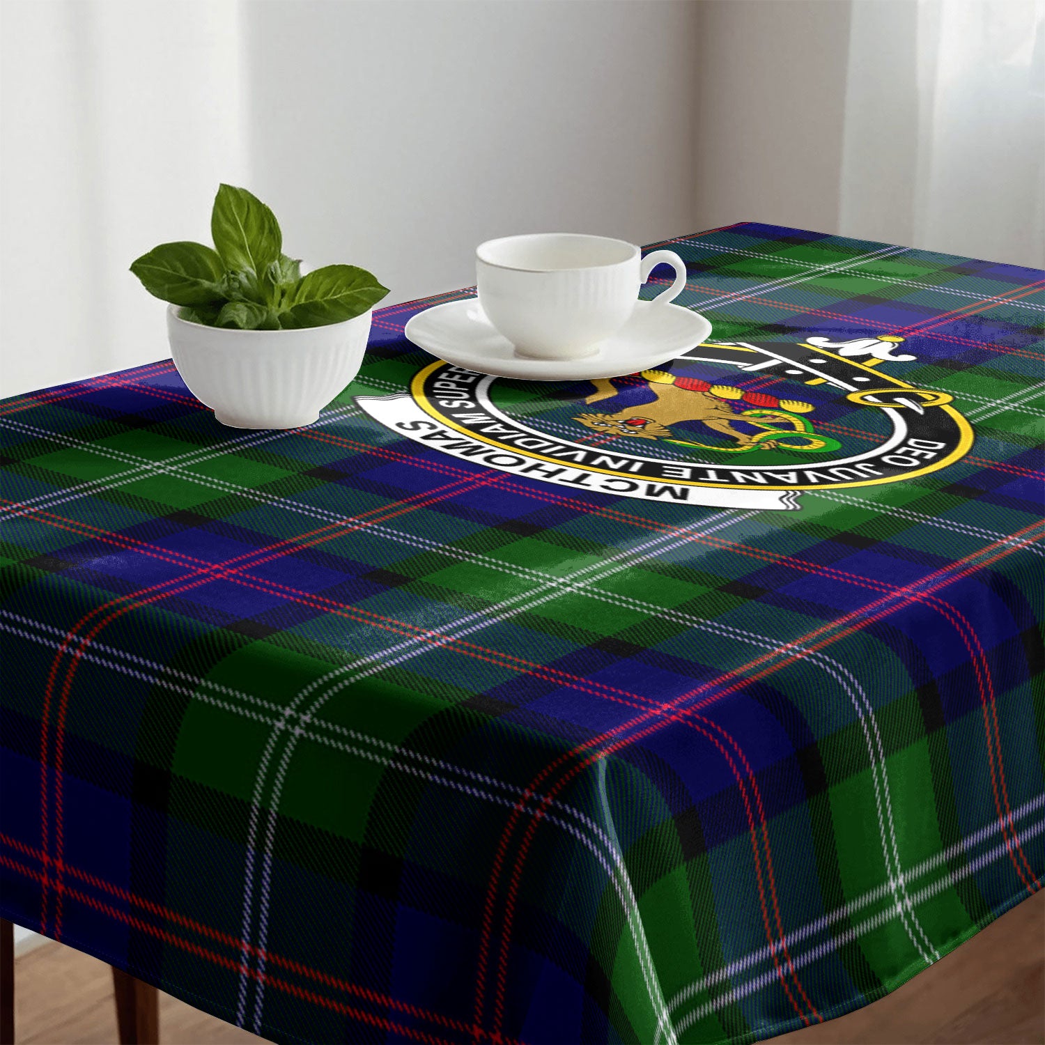 McThomas Modern Tartan Crest Tablecloth