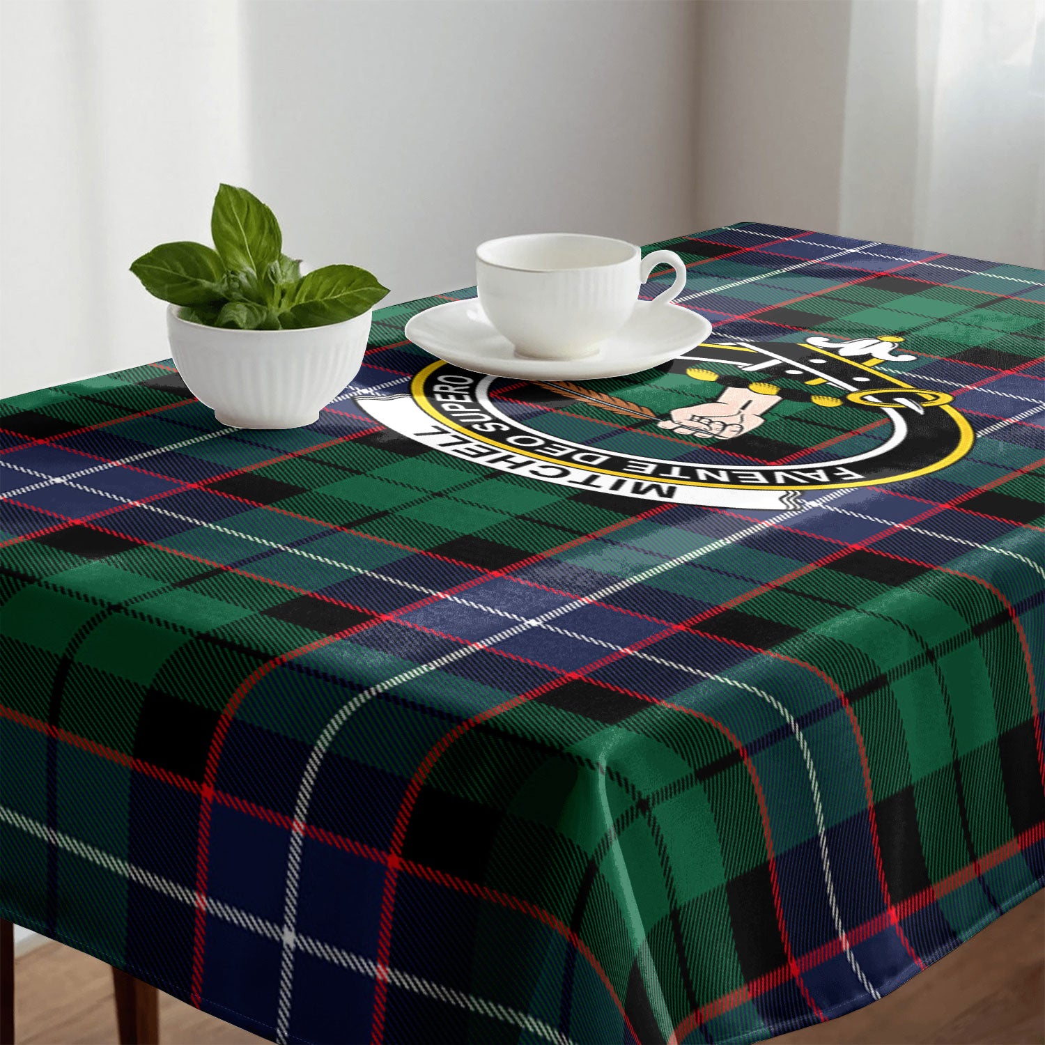 Mitchell Modern Tartan Crest Tablecloth