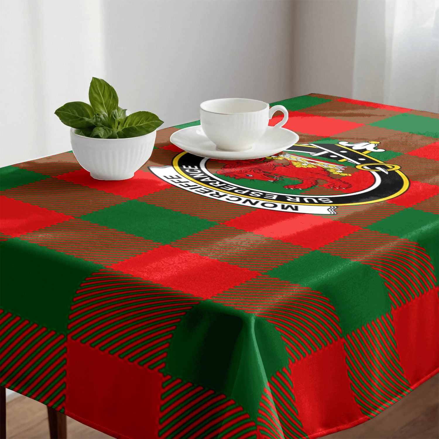 Moncreiffe (or Moncreiff) Tartan Crest Tablecloth