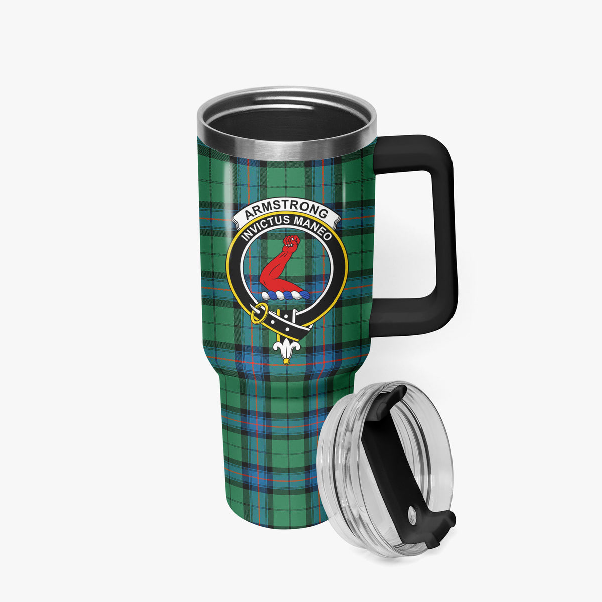 Armstrong Ancient Tartan Crest 40 oz Insulated Tumbler with Handle