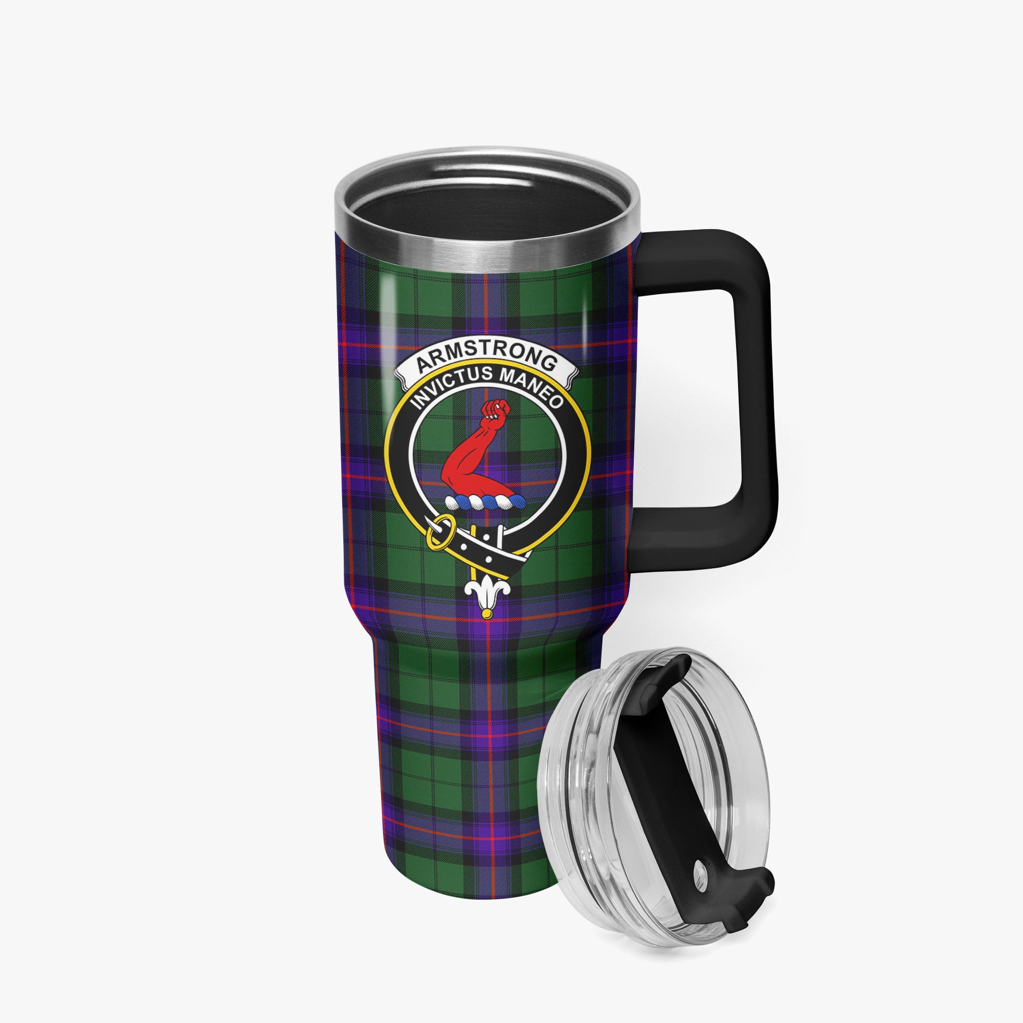 Armstrong Modern Tartan Crest 40 oz Insulated Tumbler with Handle