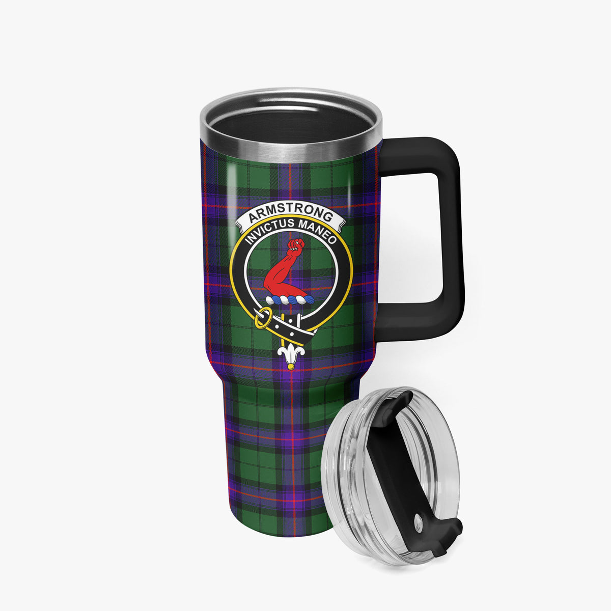 Armstrong Modern Tartan Crest 40 oz Insulated Tumbler with Handle