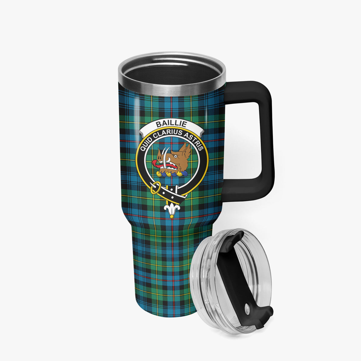 Baillie Ancient Tartan Crest 40 oz Insulated Tumbler with Handle