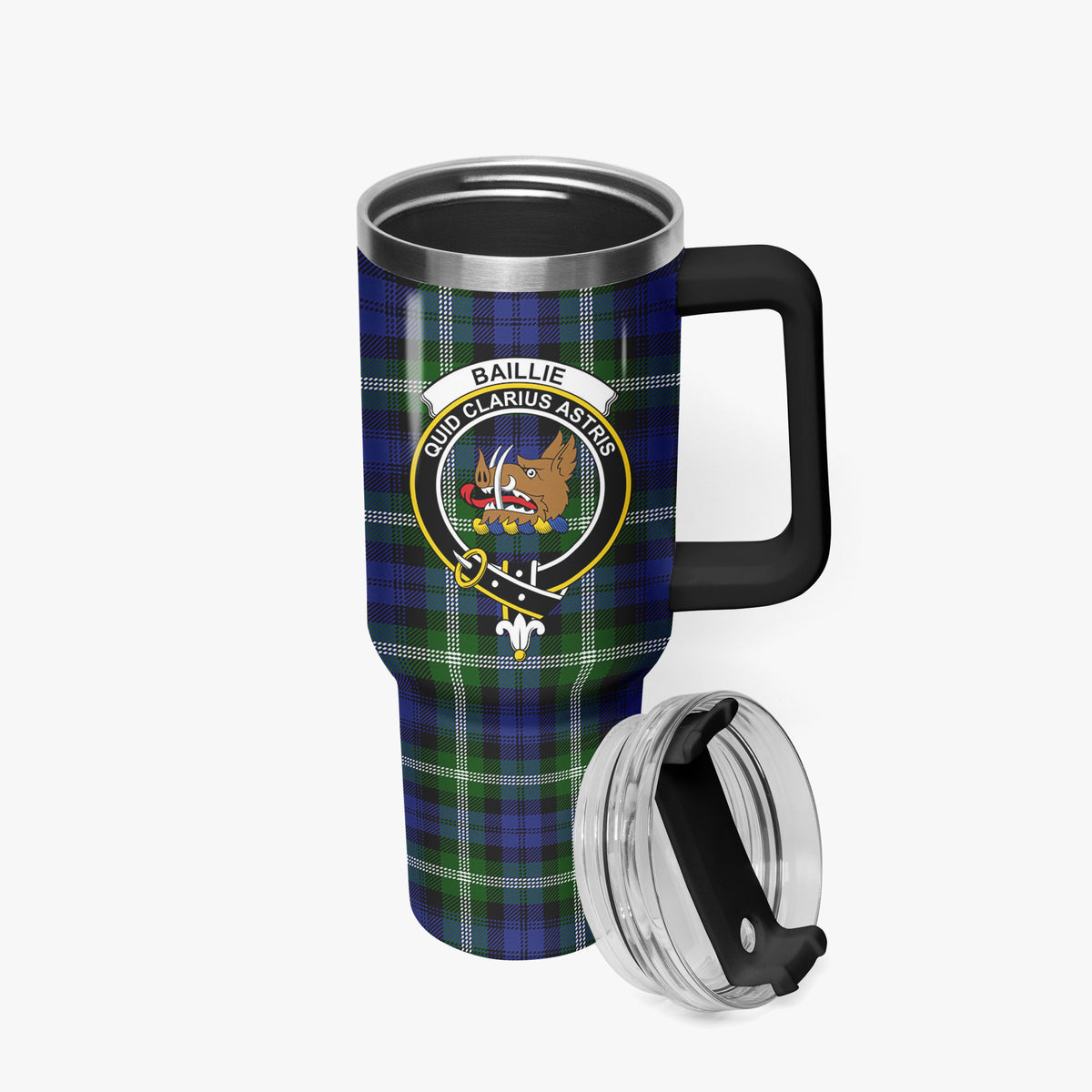 Baillie Modern Tartan Crest 40 oz Insulated Tumbler with Handle