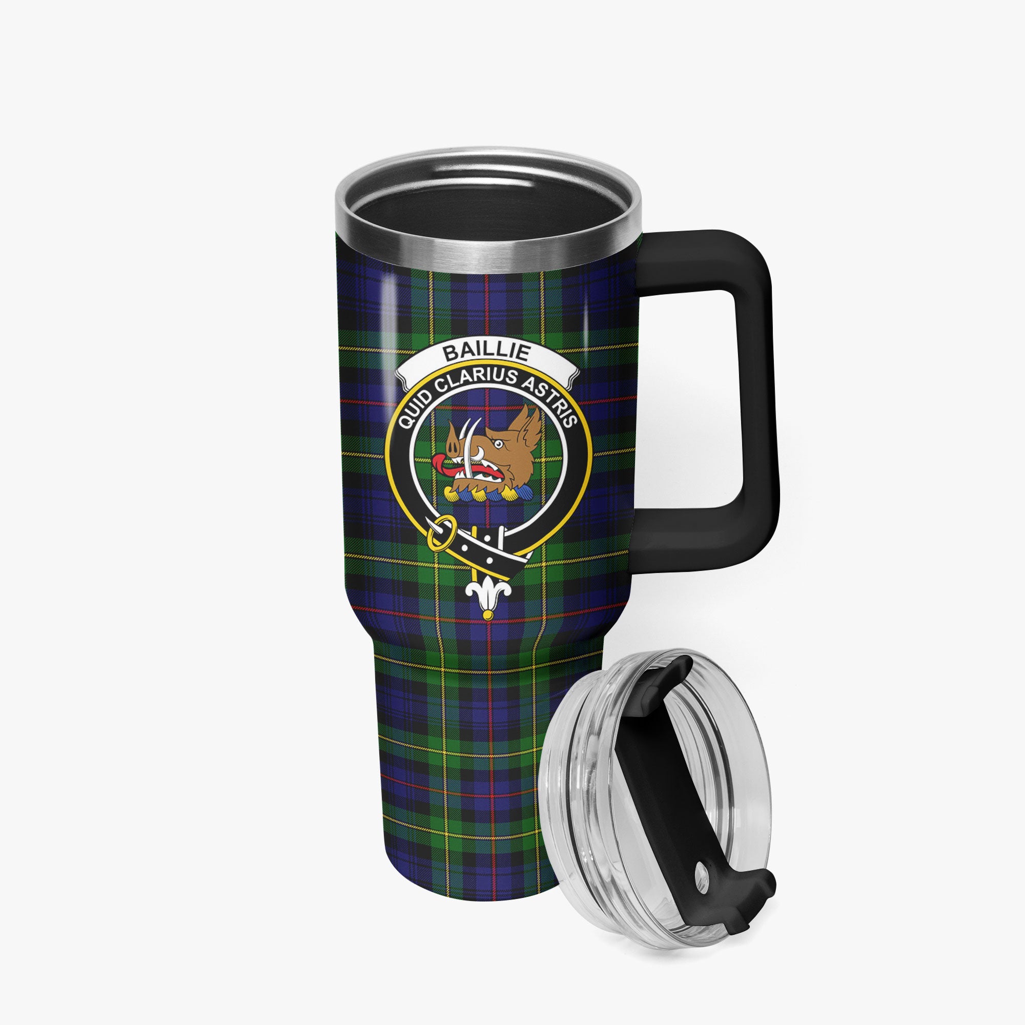 Baillie Tartan Crest 40 oz Insulated Tumbler with Handle