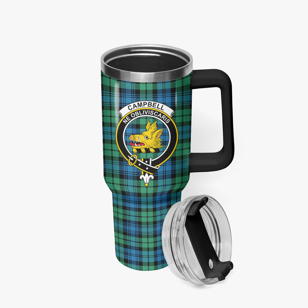 Campbell Ancient 01 Tartan Crest 40 oz Insulated Tumbler with Handle