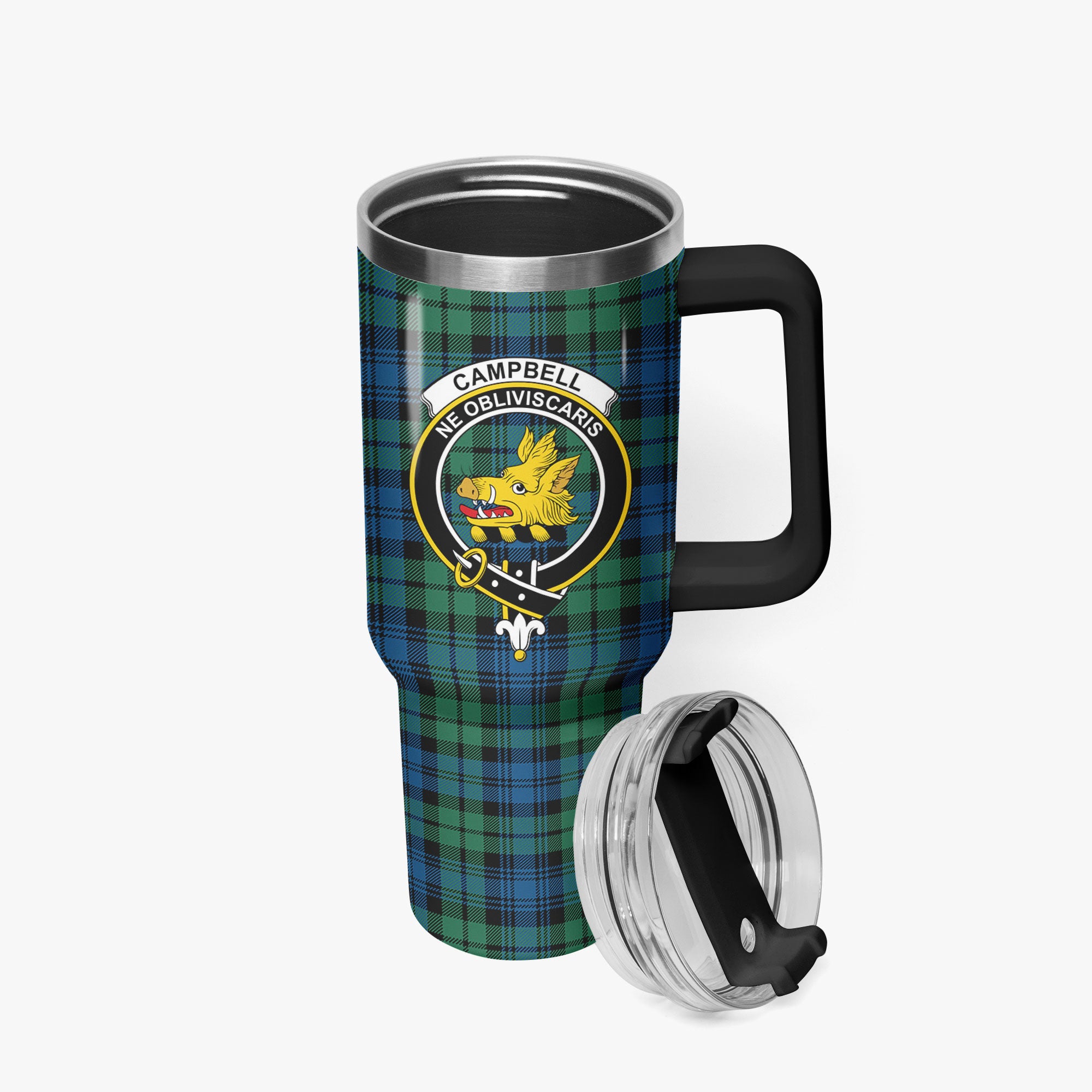 Campbell Ancient 02 Tartan Crest 40 oz Insulated Tumbler with Handle