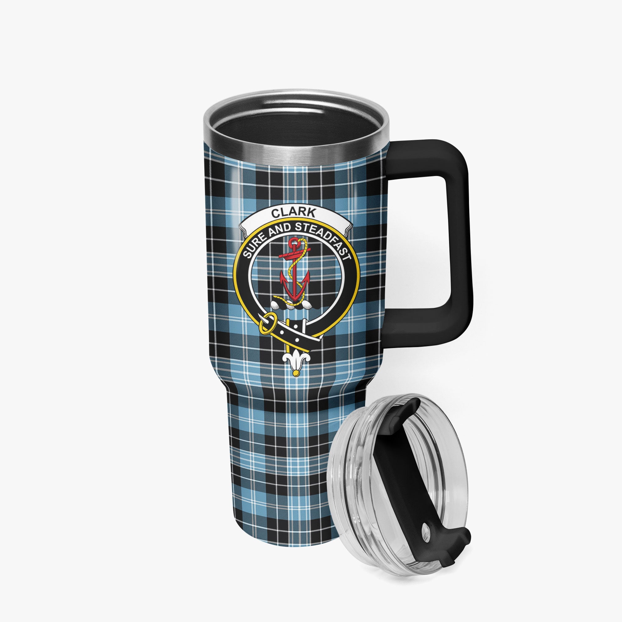 Clark Ancient Tartan Crest 40 oz Insulated Tumbler with Handle