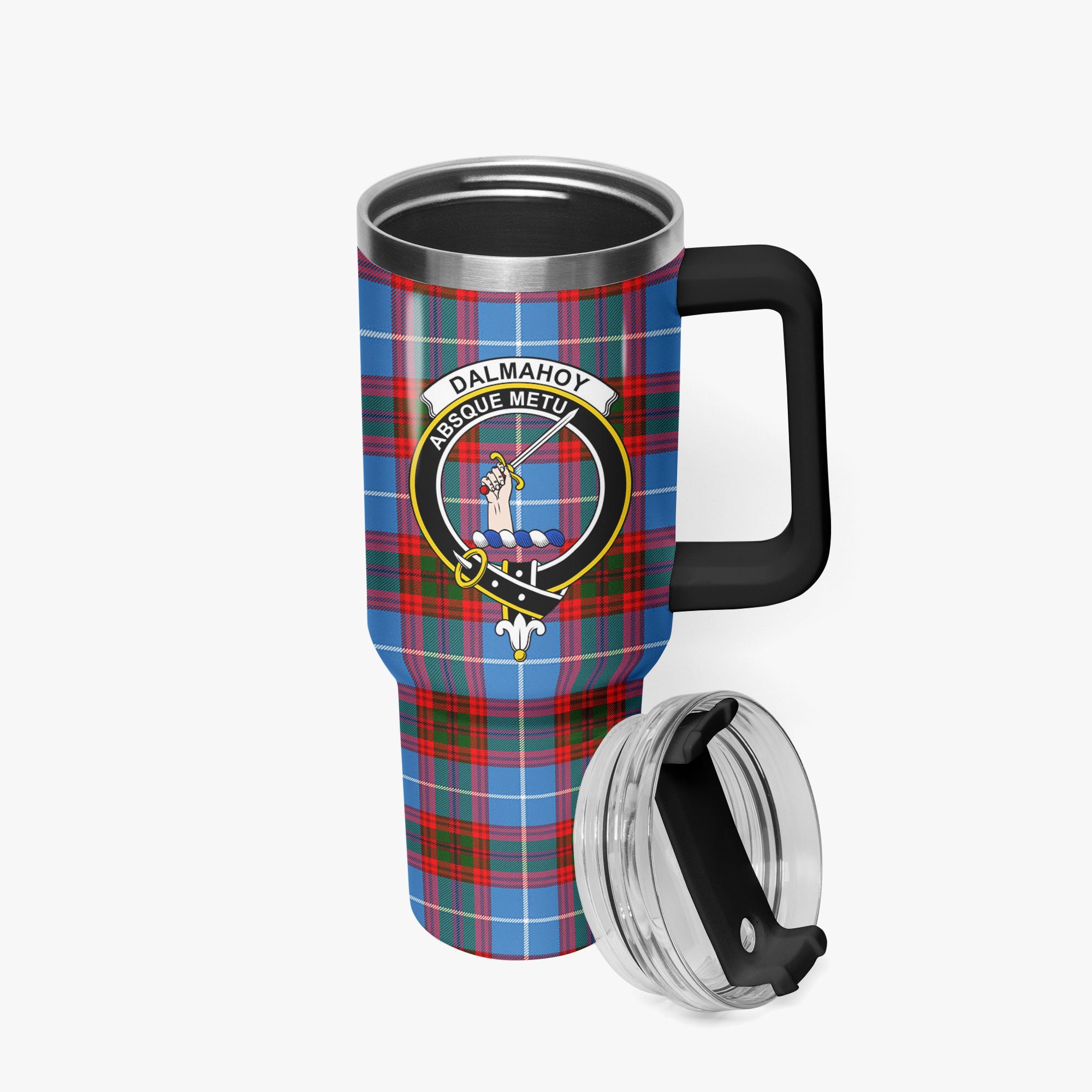 Dalmahoy Tartan Crest 40 oz Insulated Tumbler with Handle