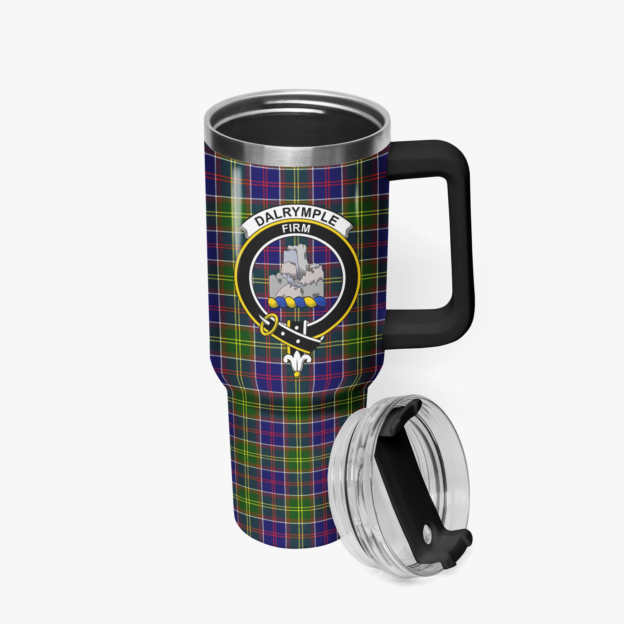 Dalrymple Tartan Crest 40 oz Insulated Tumbler with Handle