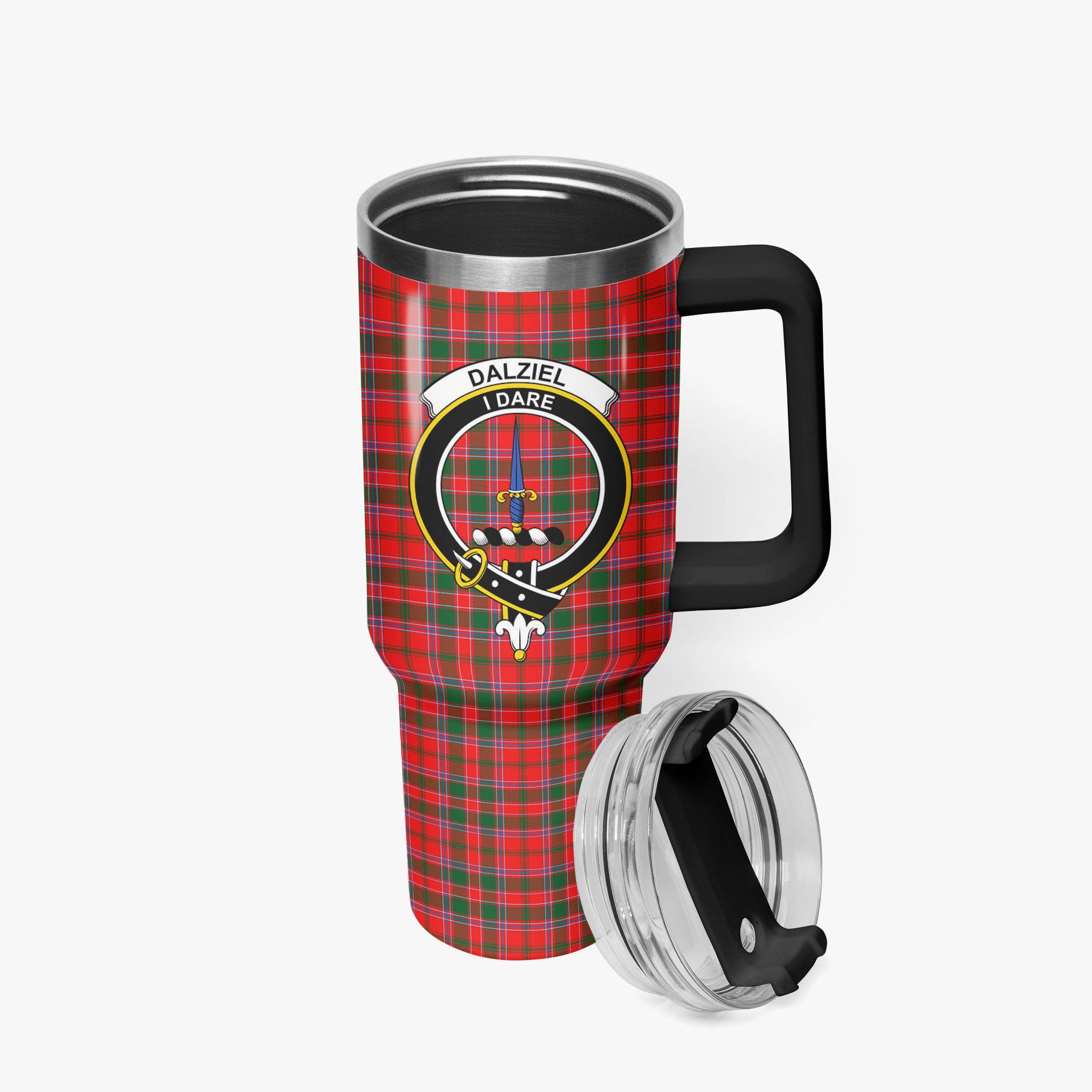 Dalziel Modern Tartan Crest 40 oz Insulated Tumbler with Handle