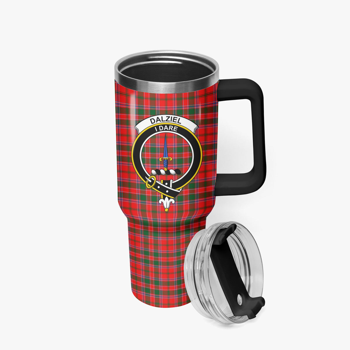 Dalziel Modern Tartan Crest 40 oz Insulated Tumbler with Handle