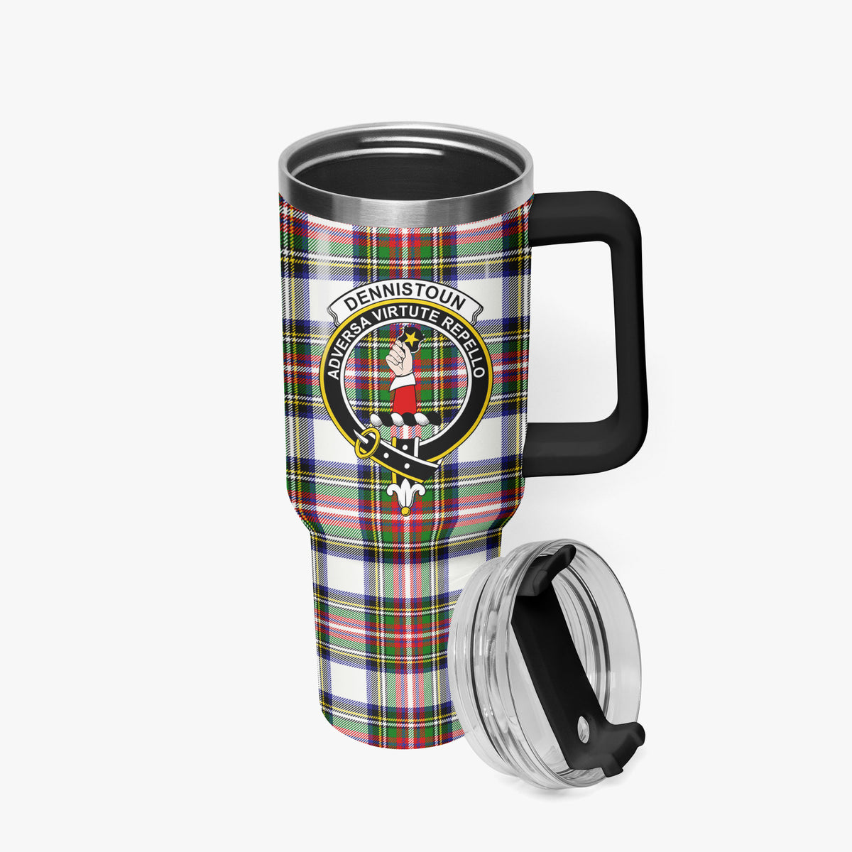 Dennistoun Tartan Crest 40 oz Insulated Tumbler with Handle