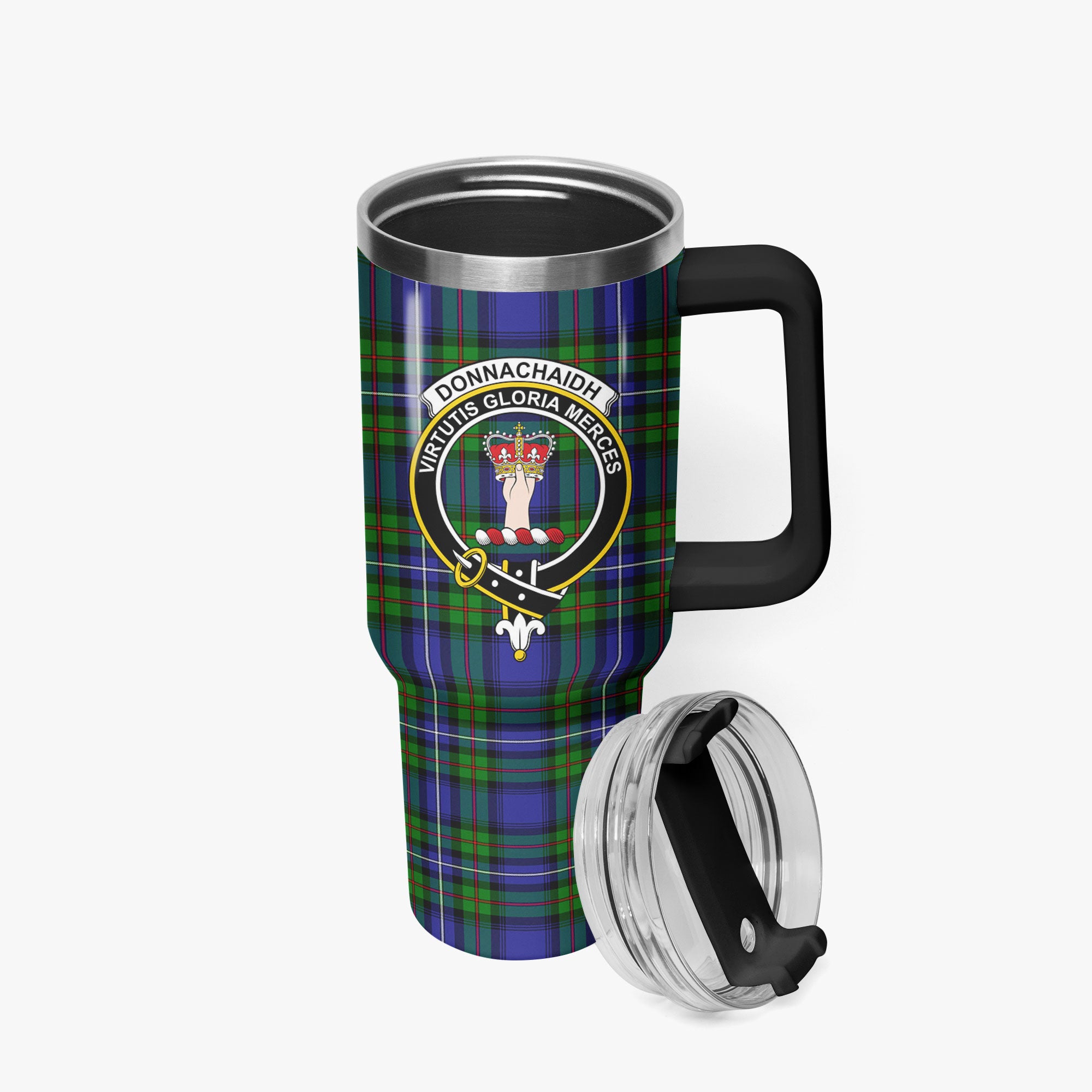 Donnachaidh Tartan Crest 40 oz Insulated Tumbler with Handle