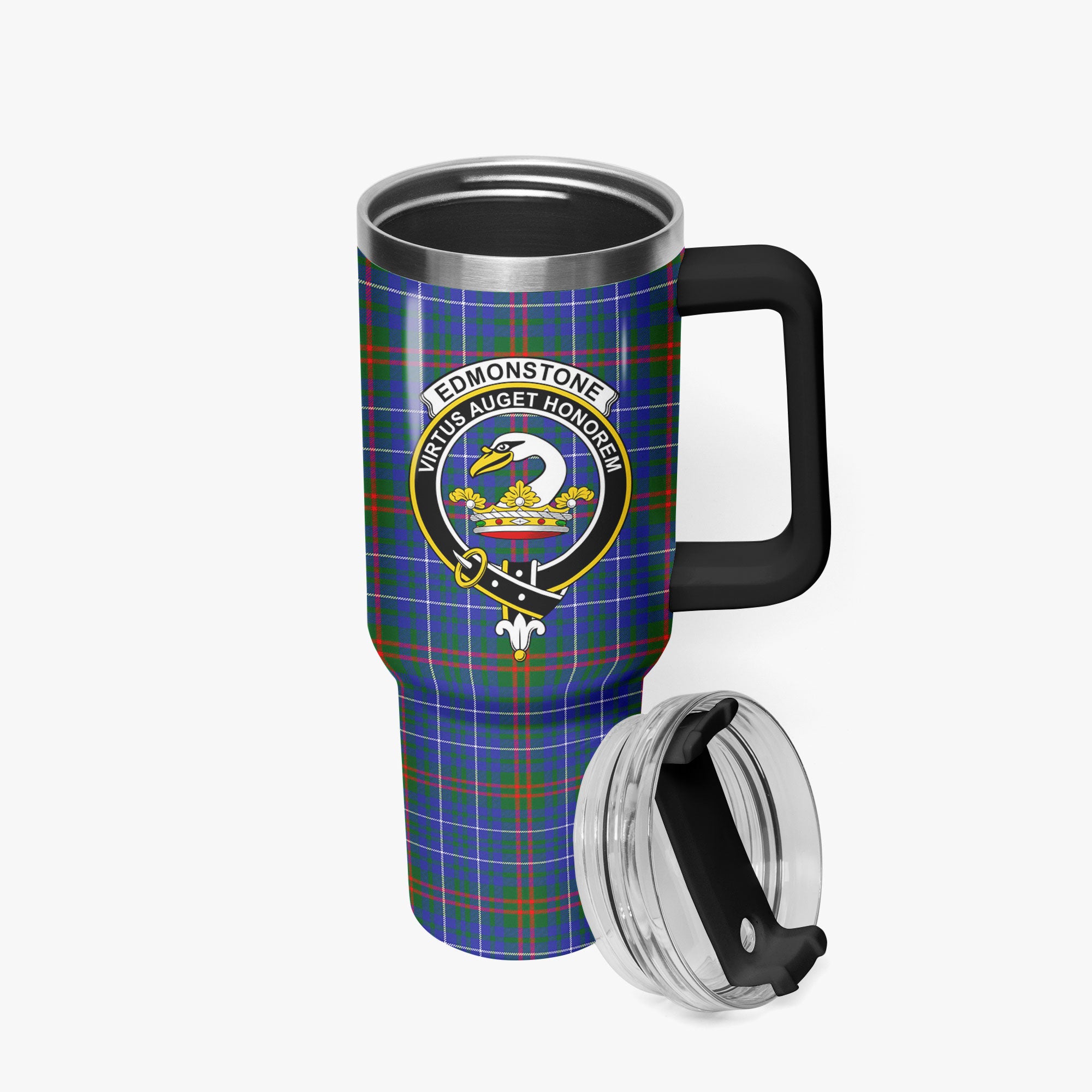 Edmonstone Tartan Crest 40 oz Insulated Tumbler with Handle