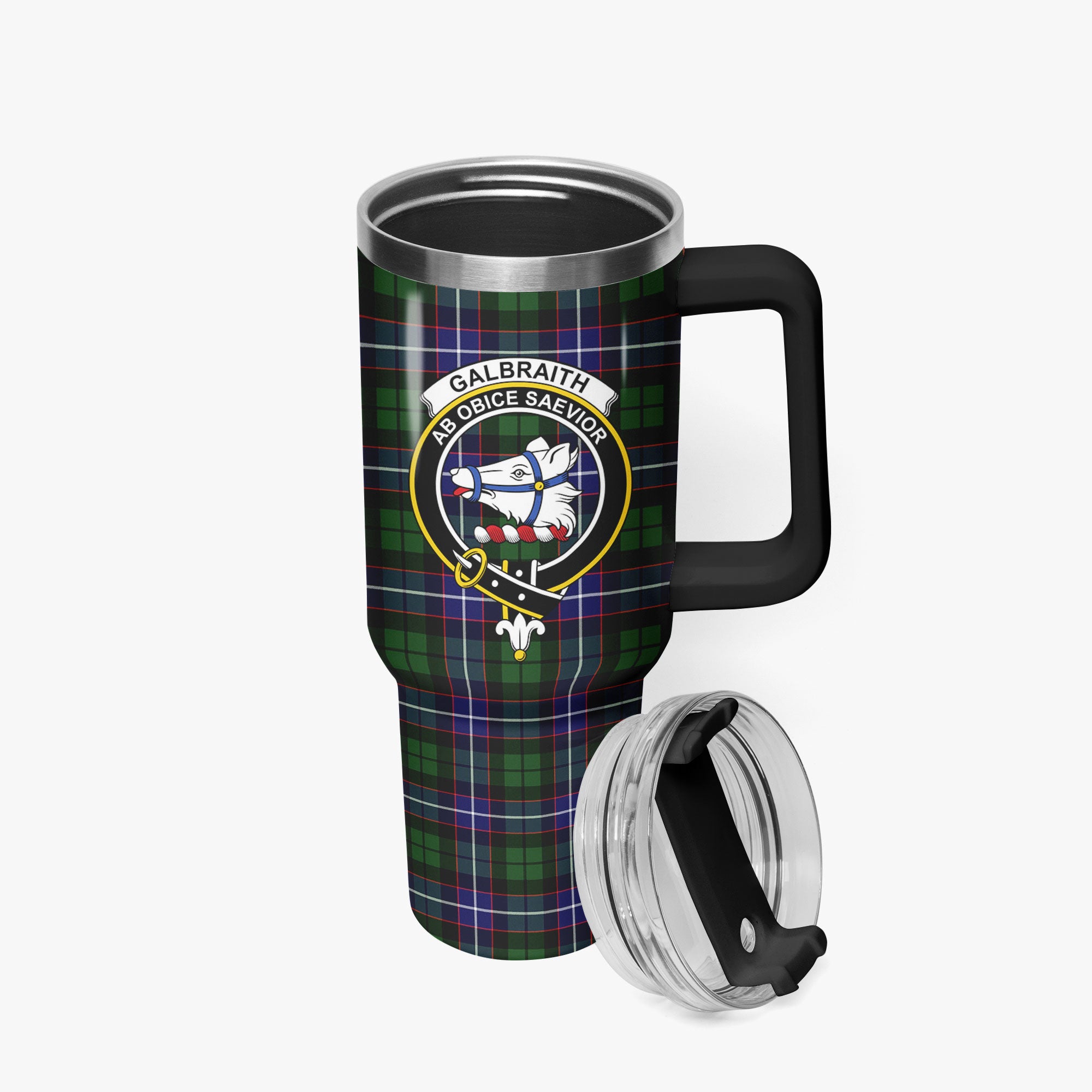 Galbraith Modern Tartan Crest 40 oz Insulated Tumbler with Handle