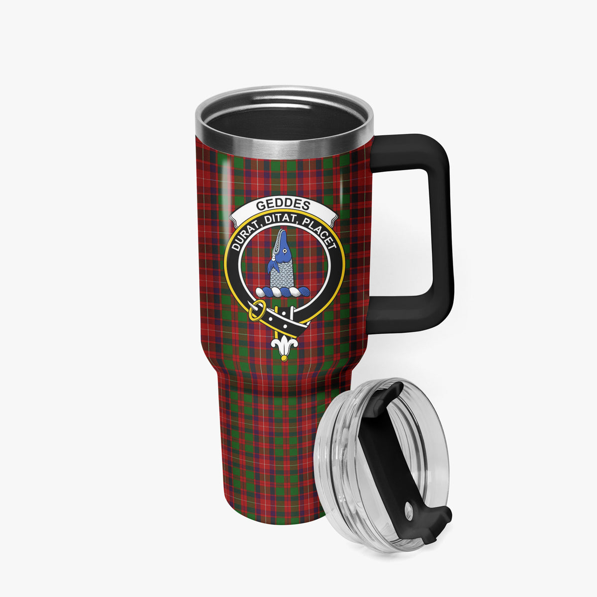 Geddes Tartan Crest 40 oz Insulated Tumbler with Handle