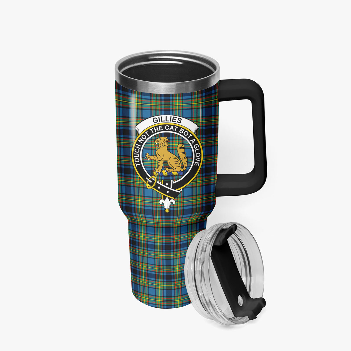 Gillies Ancient Tartan Crest 40 oz Insulated Tumbler with Handle