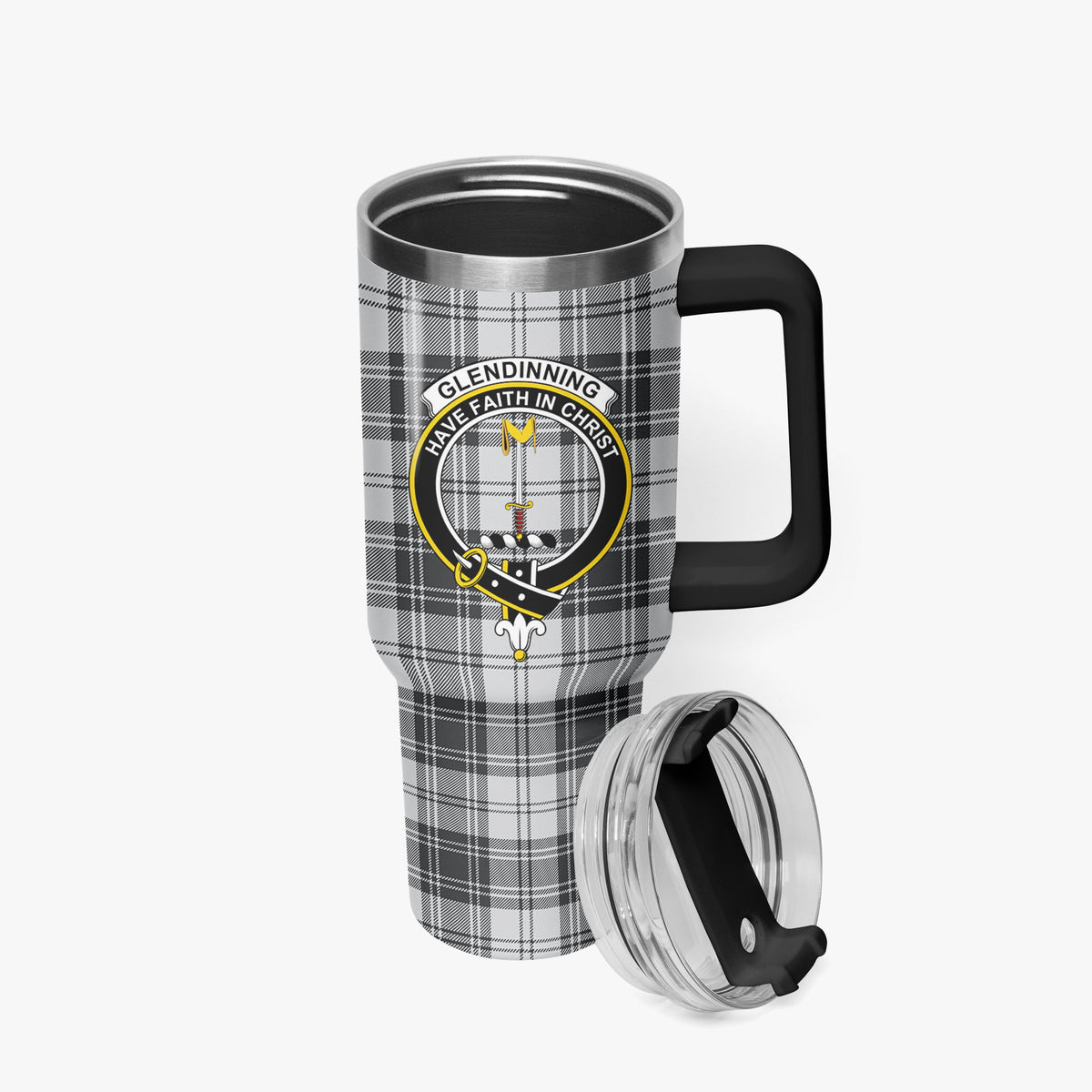 Glendinning Tartan Crest 40 oz Insulated Tumbler with Handle