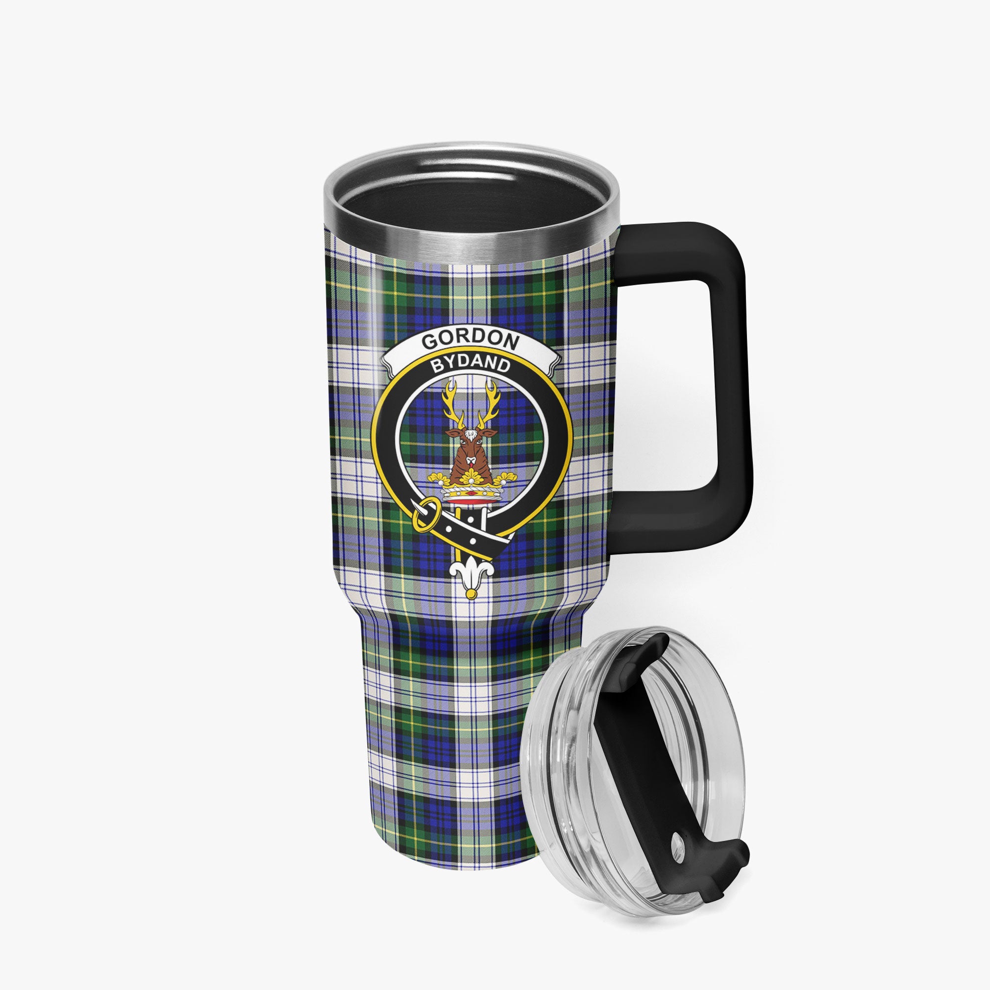 Gordon Dress Modern Tartan Crest 40 oz Insulated Tumbler with Handle