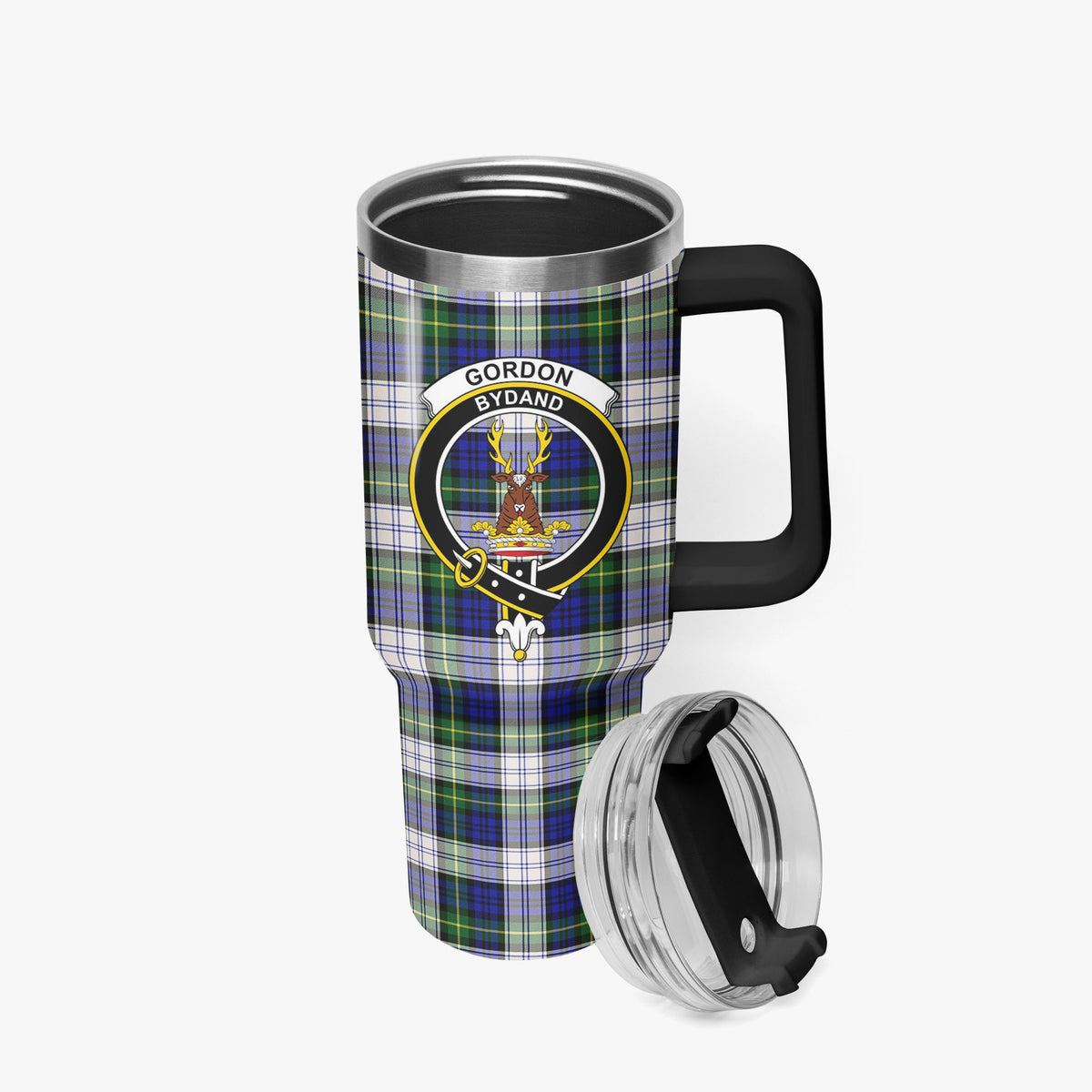 Gordon Dress Modern Tartan Crest 40 oz Insulated Tumbler with Handle
